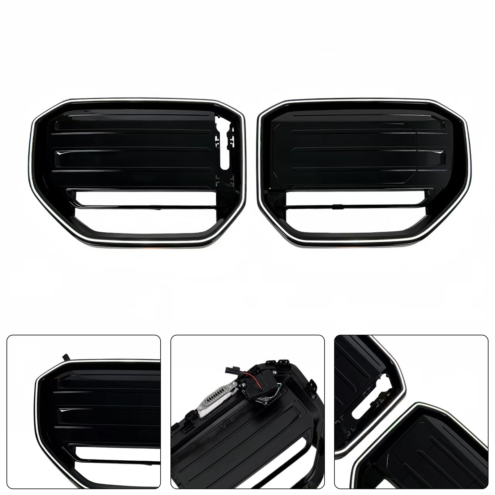 M50-Style Front Bumper Grill Grille Pour BMW X3 G45 2025+ Black W/LED Light