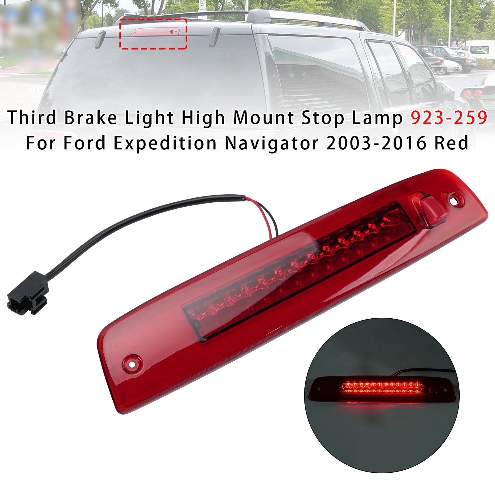 Feu De Frein Troisième Feu Stop Haut Montage Rouge Pour Expedition 2003-2016