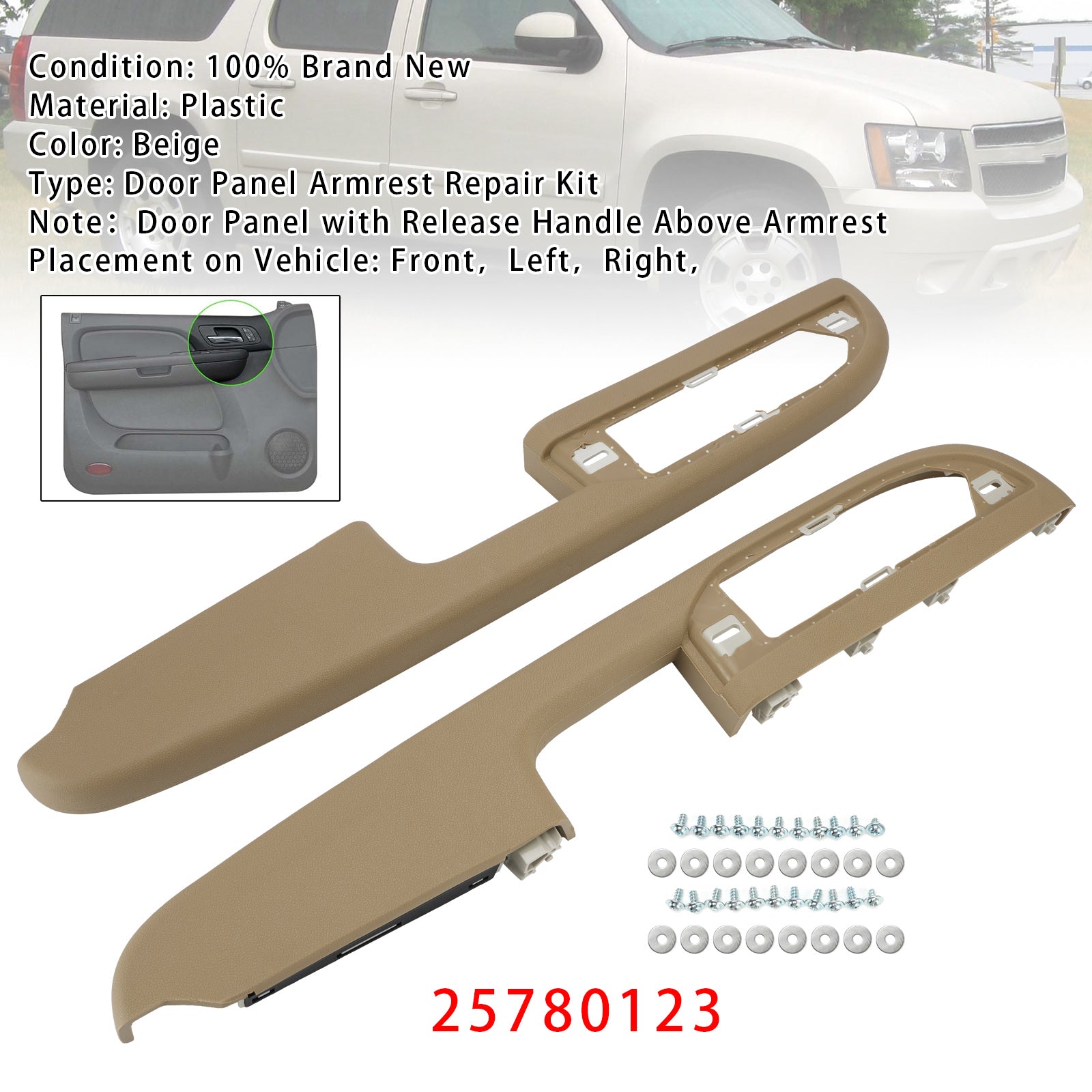 2 Kit Réparation Accoudoir Panneau Porte Avant Référence Pour Silverado Suburban