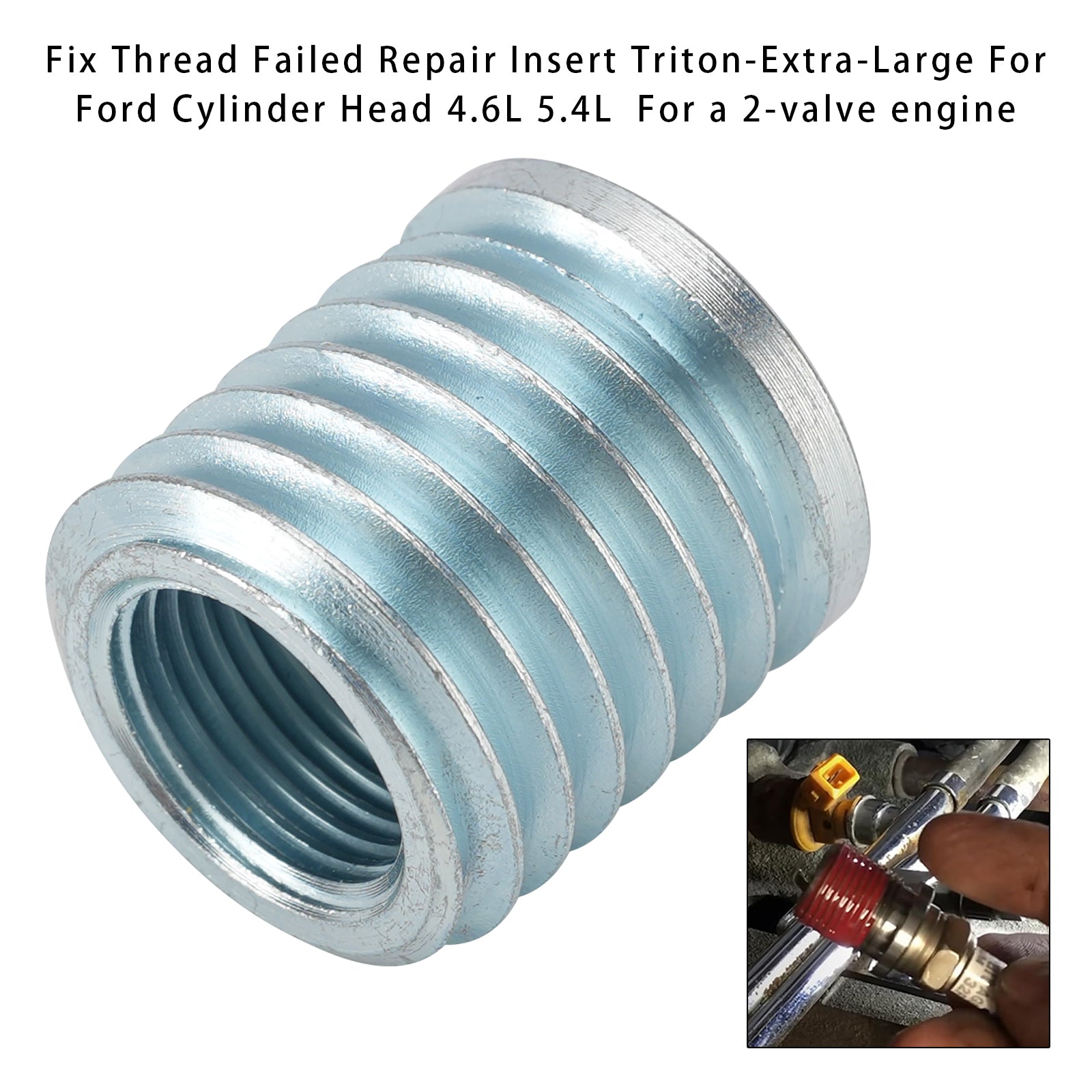 Inserto di riparazione filettato extra grande per testata Ford 4.6L 5.4L