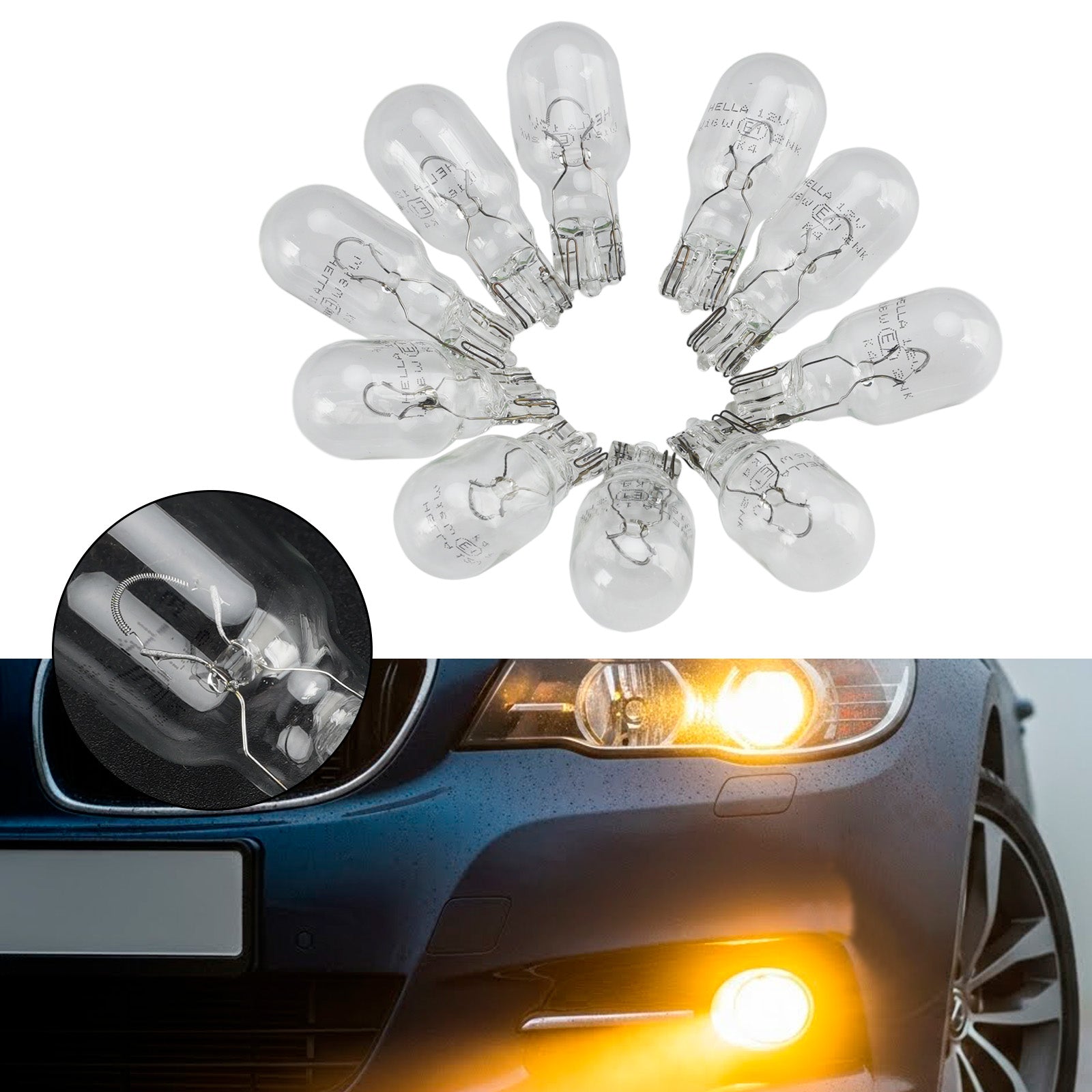 Ampoule Auxiliaire Halogène Voiture W16W 12V 16W Pour HELLA 8GA 008 246-001