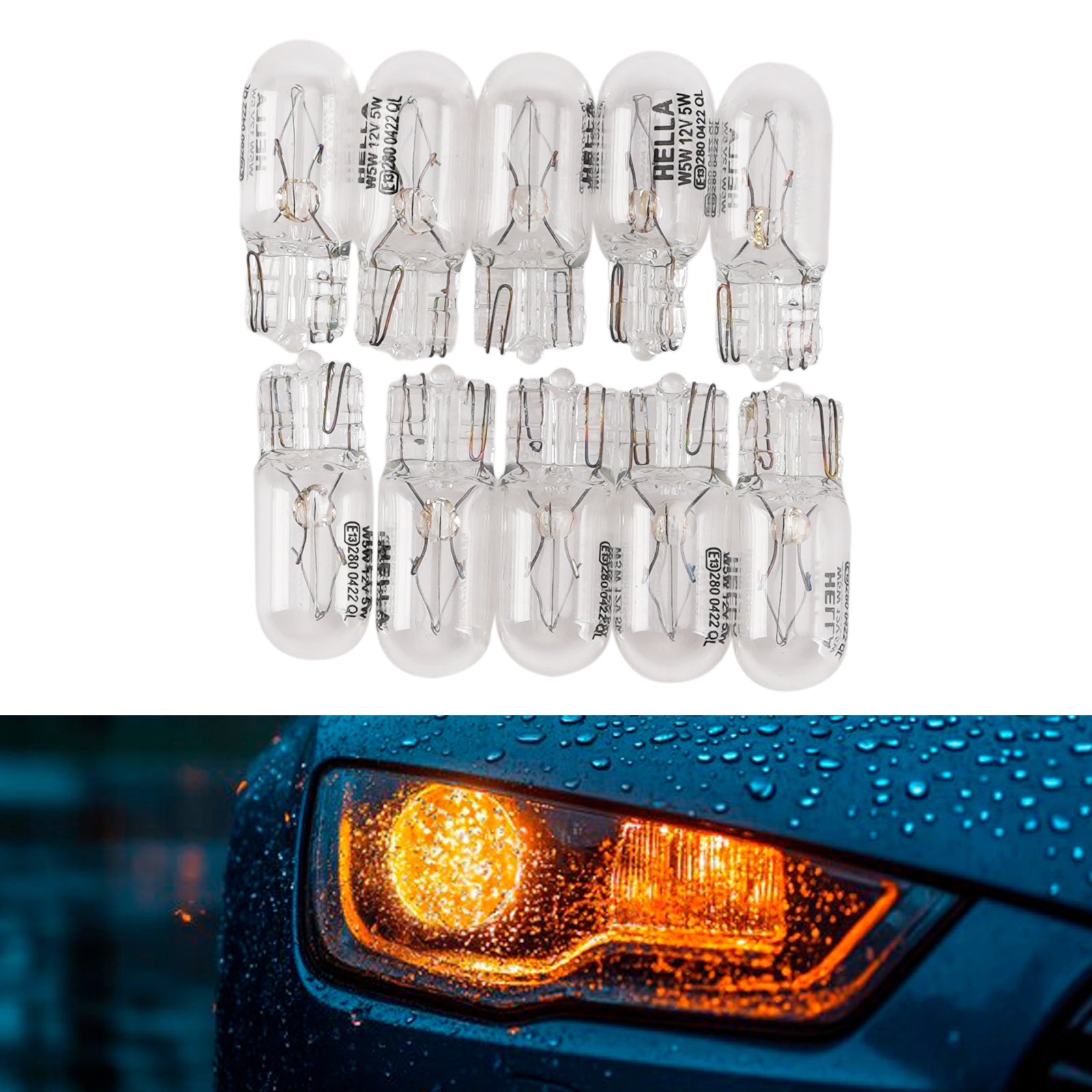 Ampoule Auxiliaire Halogène Voiture W5W T10 12V 5W Pour HELLA 8GP 178 560-081