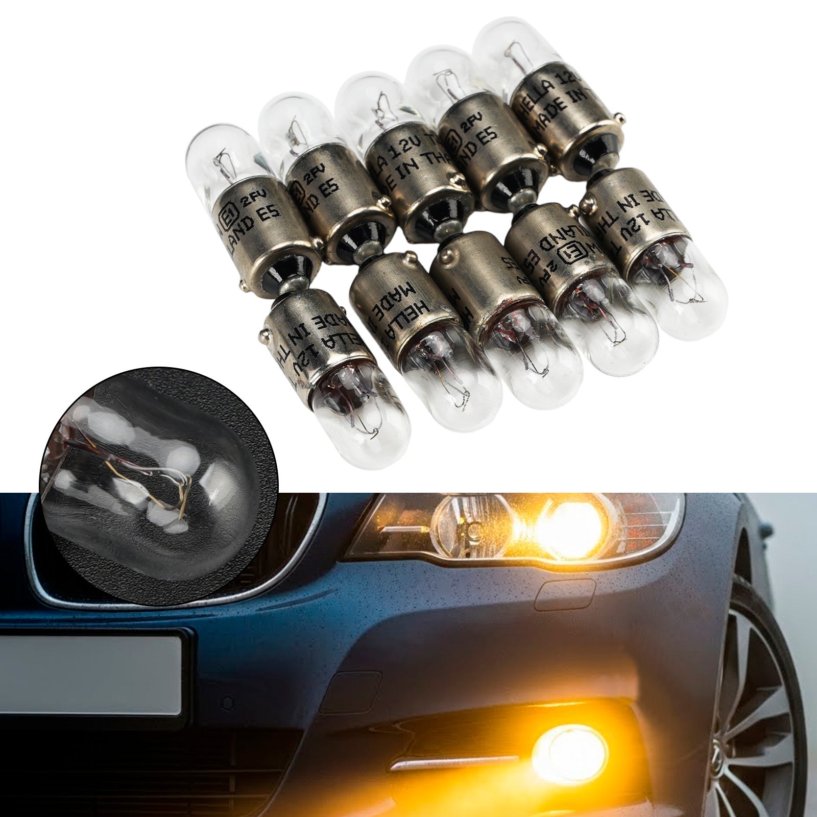 Ampoule Auxiliaire Halogène Voiture T4W 12V 4W Pour HELLA 8GP 002 067-121