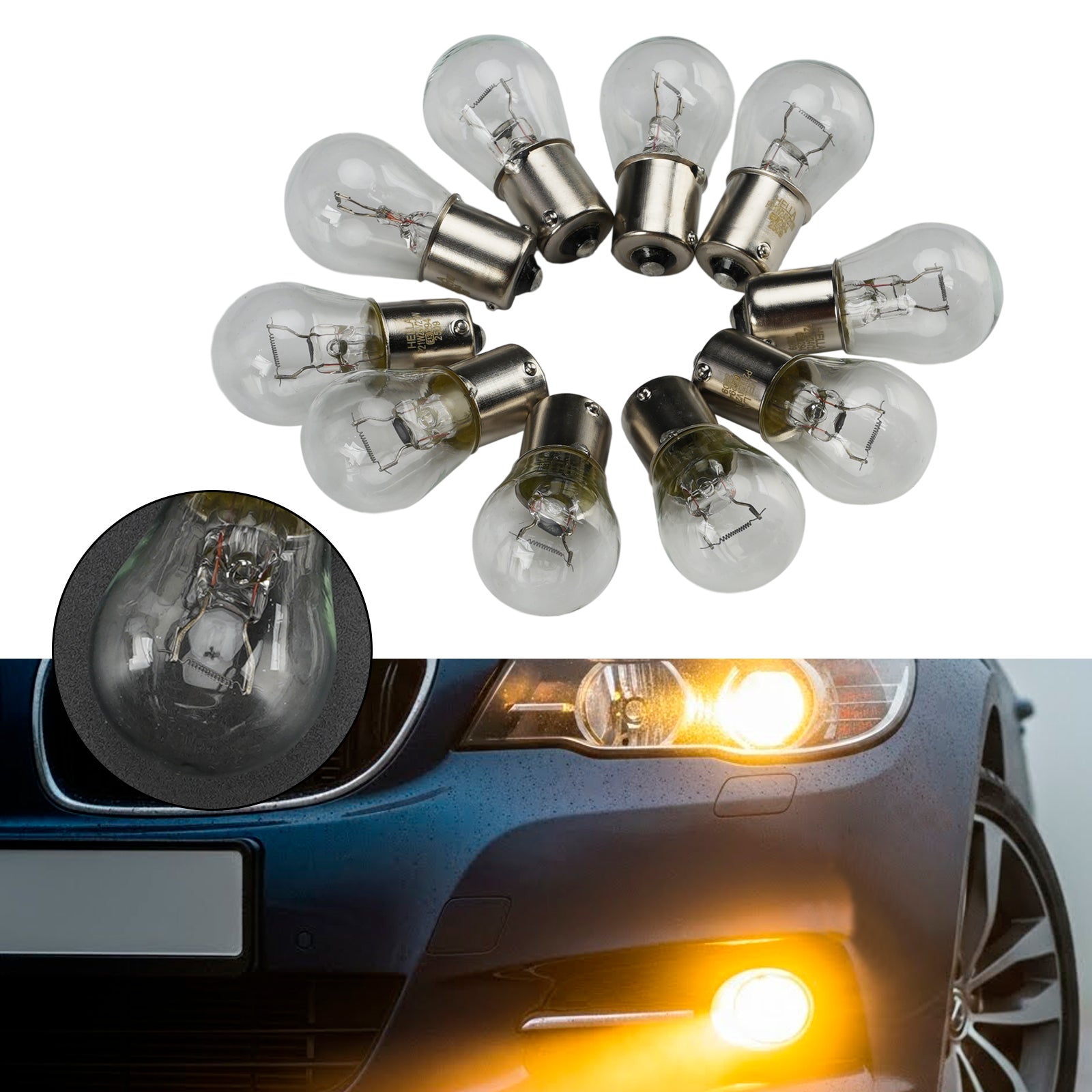 Ampoule Auxiliaire Halogène Voiture P21W 24V 21W Pour HELLA 8GA 002 073-241