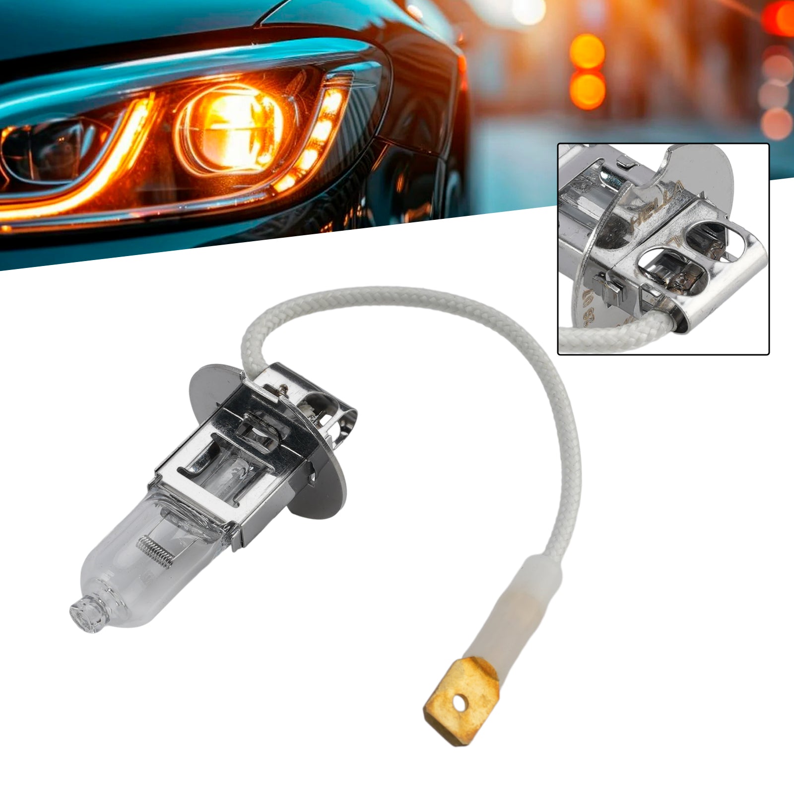 Ampoule Phare Halogène Auto H3 12V 100W PK22s Pour HELLA 8GH 178555611