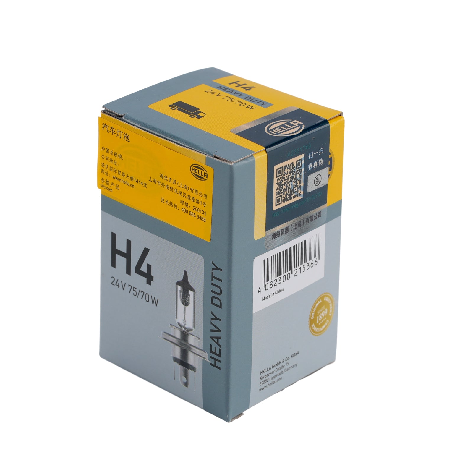 Ampoule Phare Halogène Auto H4 24V 75/70W P43t Pour HELLA 8GJ 002 525-253