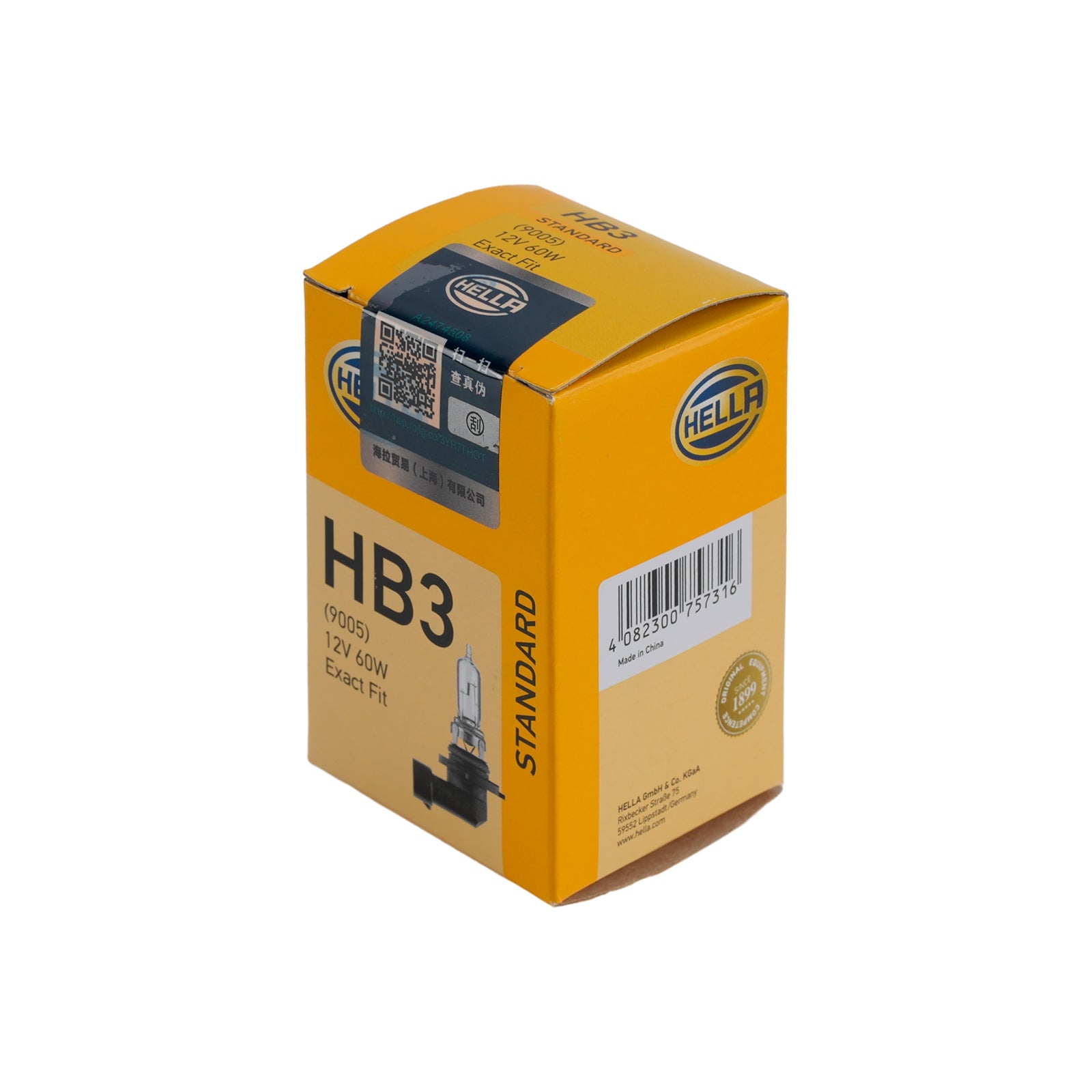 Ampoule Phare Halogène Auto 9005/HB3 12V 60W P20d Pour HELLA 8GH 178 555-081