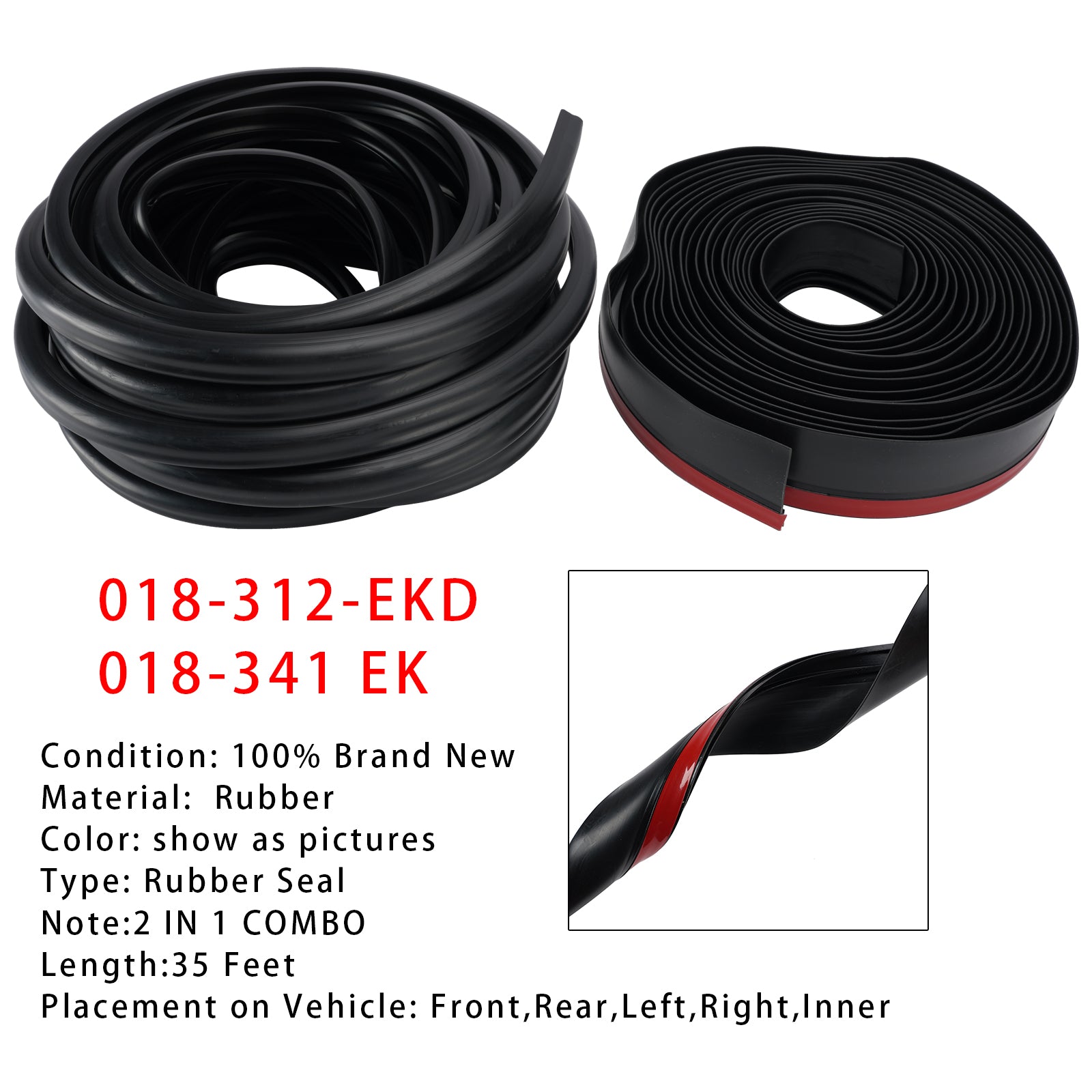 Joint D’Extension De Camping-Car Caoutchouc Noir 018-312-EKD & 018-341 EK