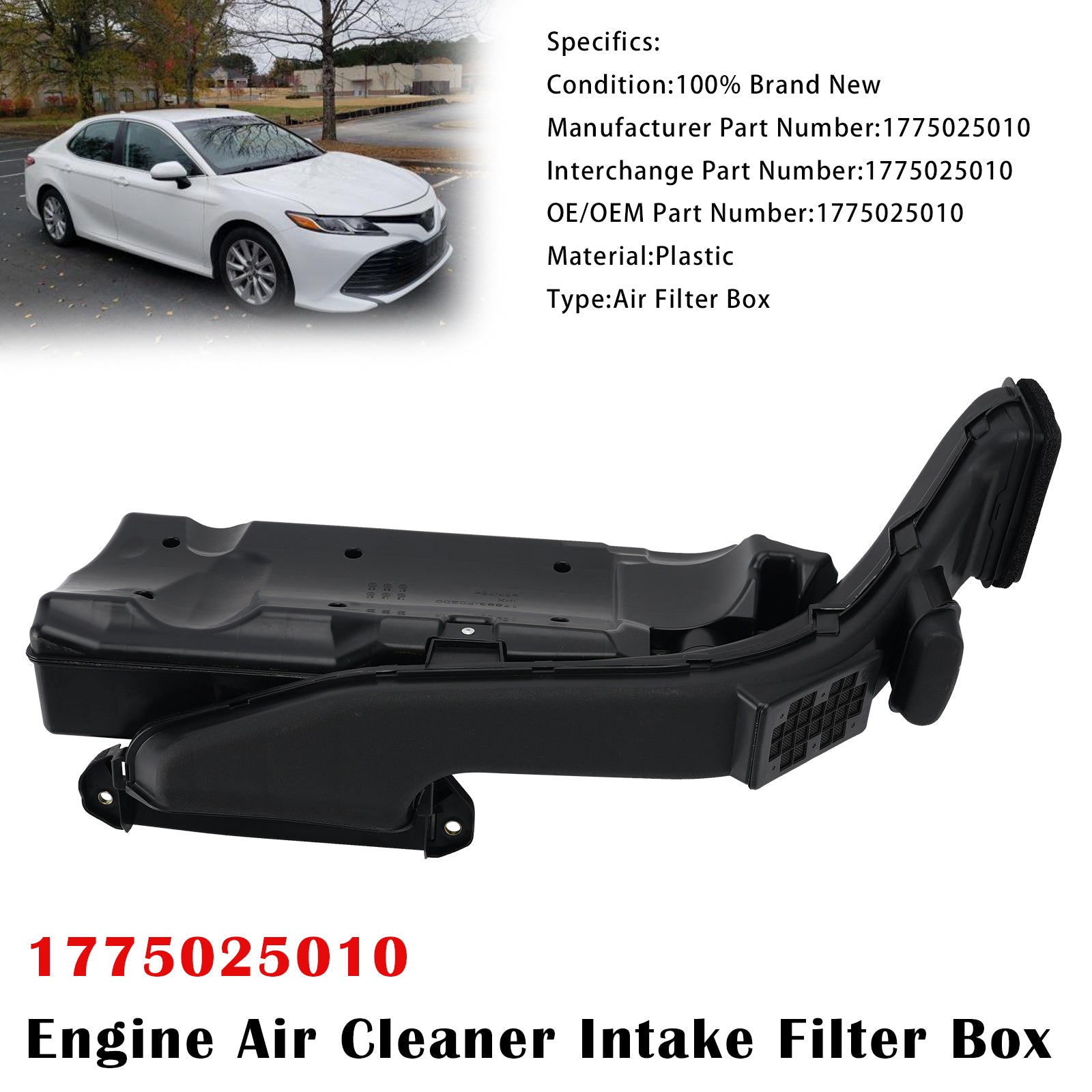 Boîtier Filtre Air Moteur Pour Toyota Camry L4 2.5L 2018-2021 1775025010