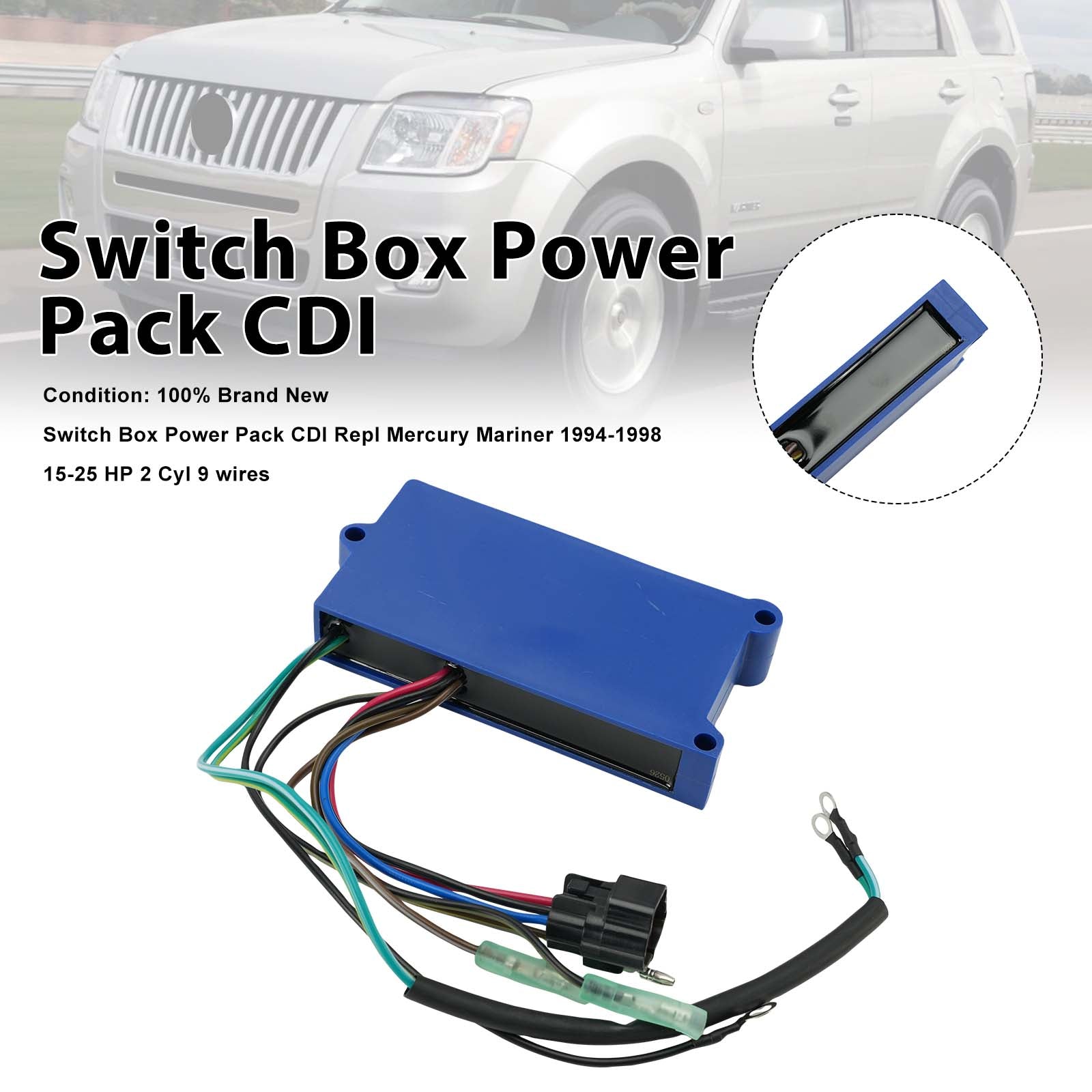 Boîtier de commutation bloc d'alimentation CDI pour Mercury Mariner 15-25 HP 2 Cyl 9 fils 18495A9