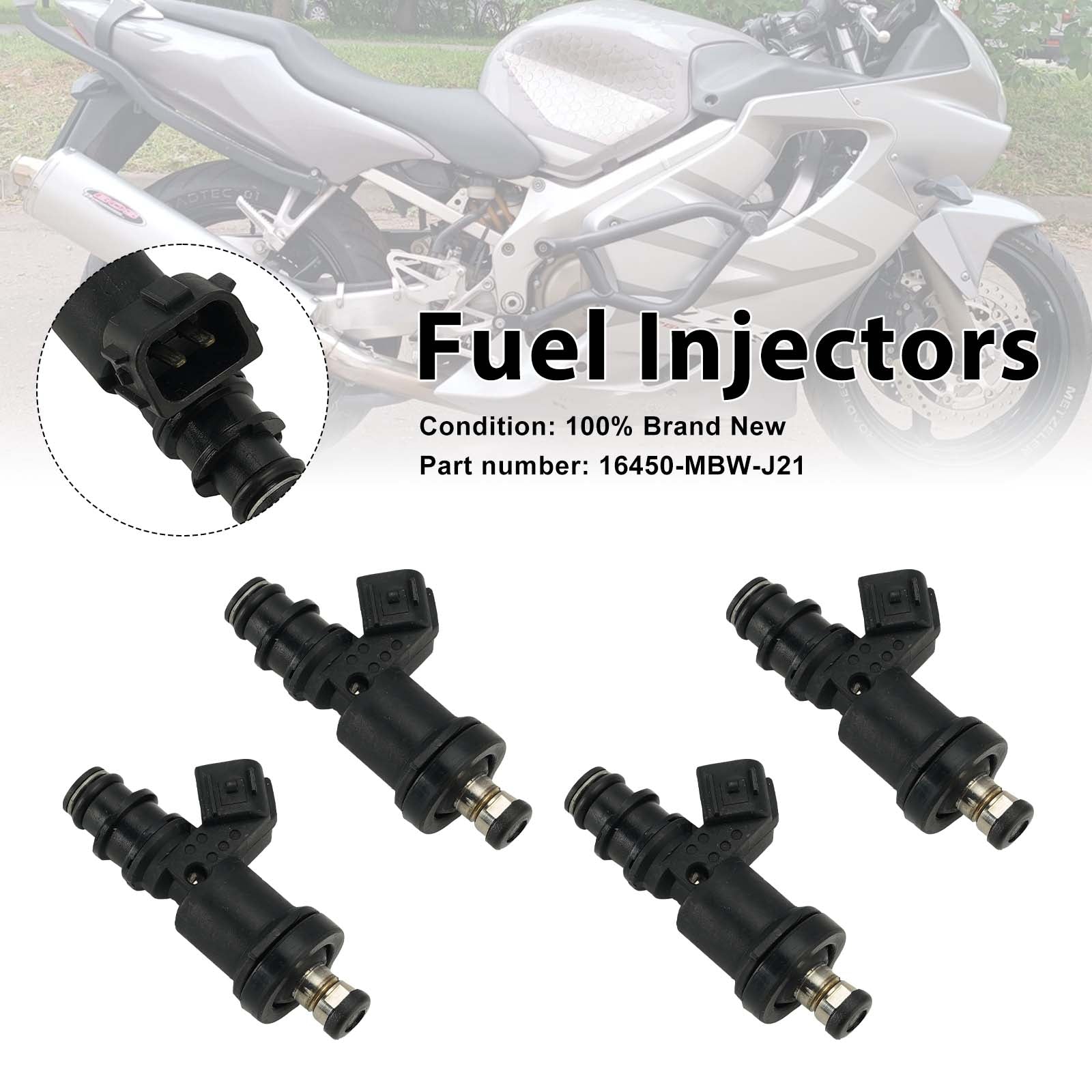 4PC Injecteurs de carburant 16450-MBW-J21 pour Honda CBR600F4 2001-2006