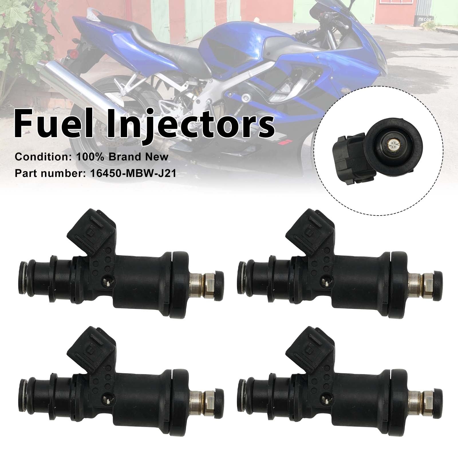 4PC Injecteurs de carburant 16450-MBW-J21 pour Honda CBR600F4 2001-2006