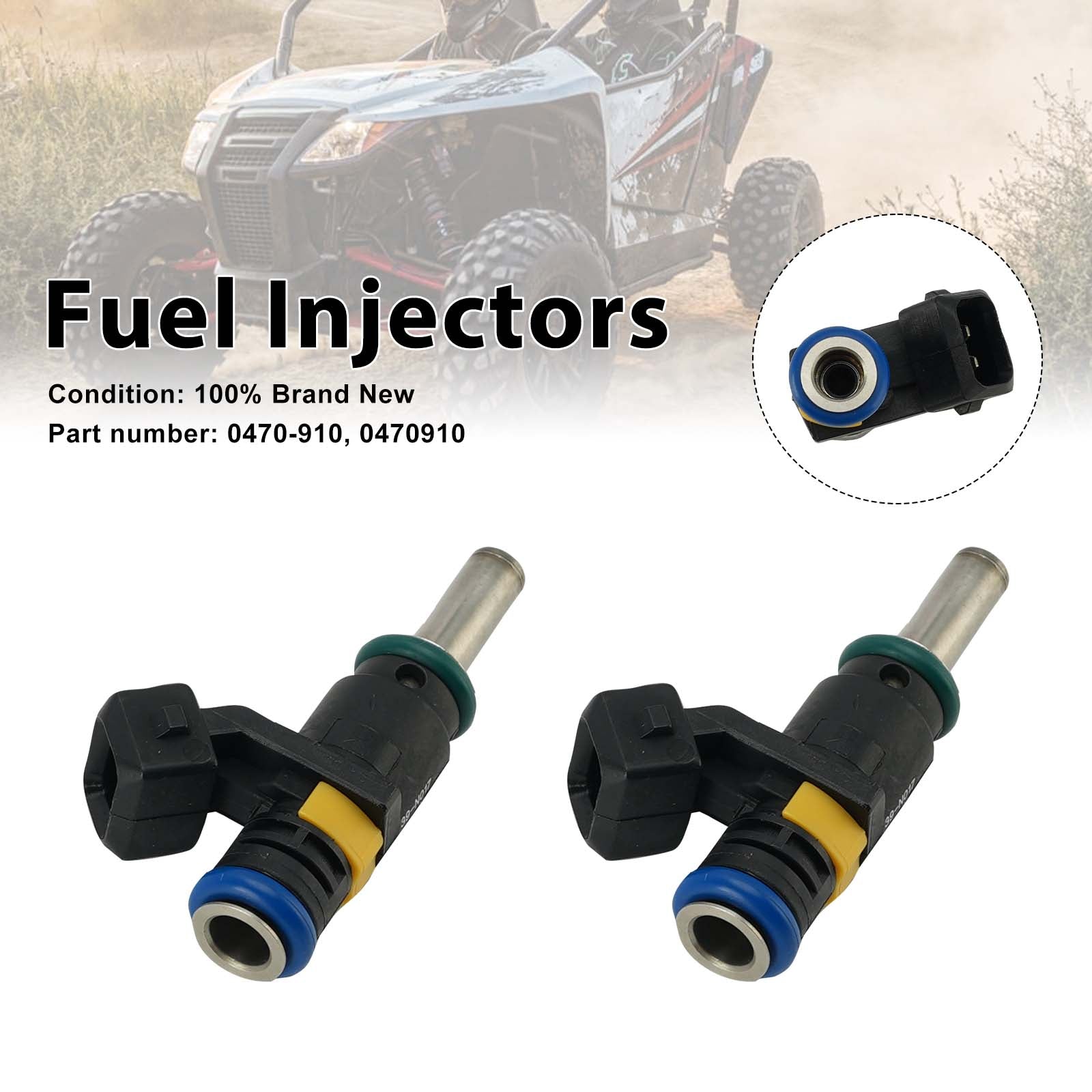 2PC Injecteurs de carburant 0470-910 pour Arctic Cat WILDCAT 1000 2012-2016