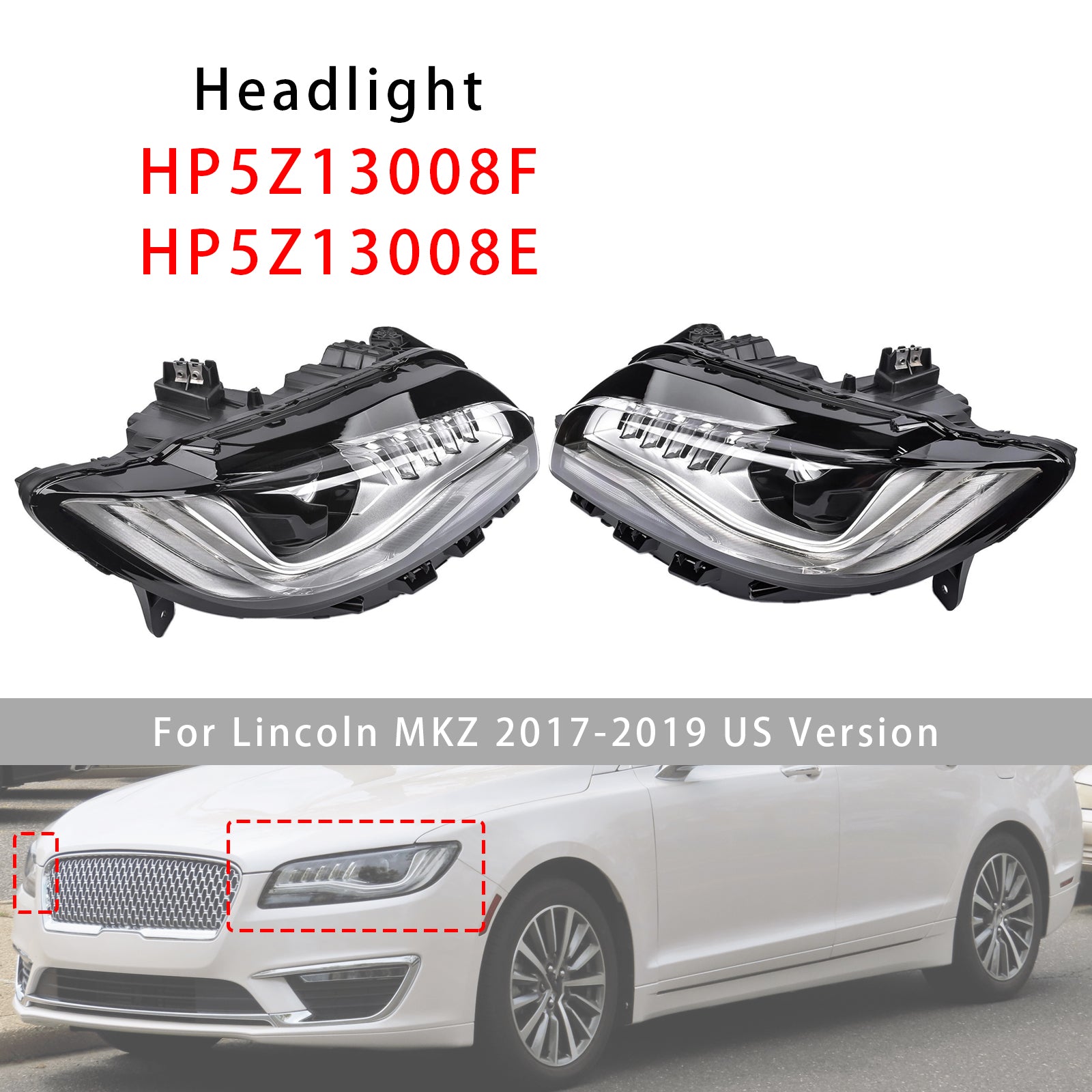 Phares LED Gauche Et Droit Avec AFS Références Pour Lincoln MKZ 2017-2019