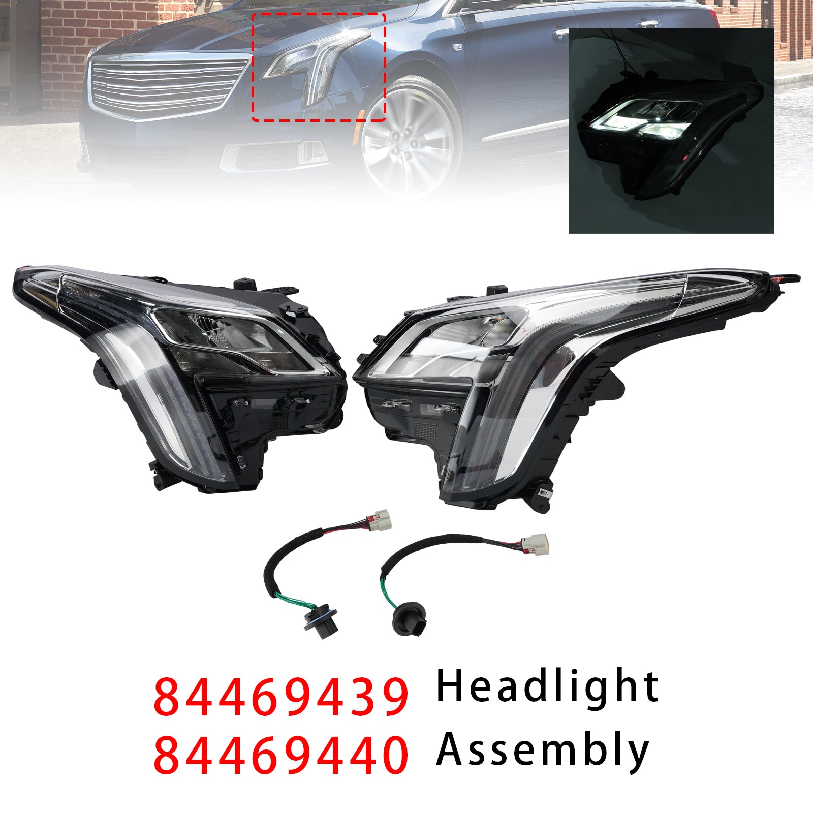 Phare LED Gauche+Droit 84469439 84469440 Pour Cadillac XTS 2018-2019