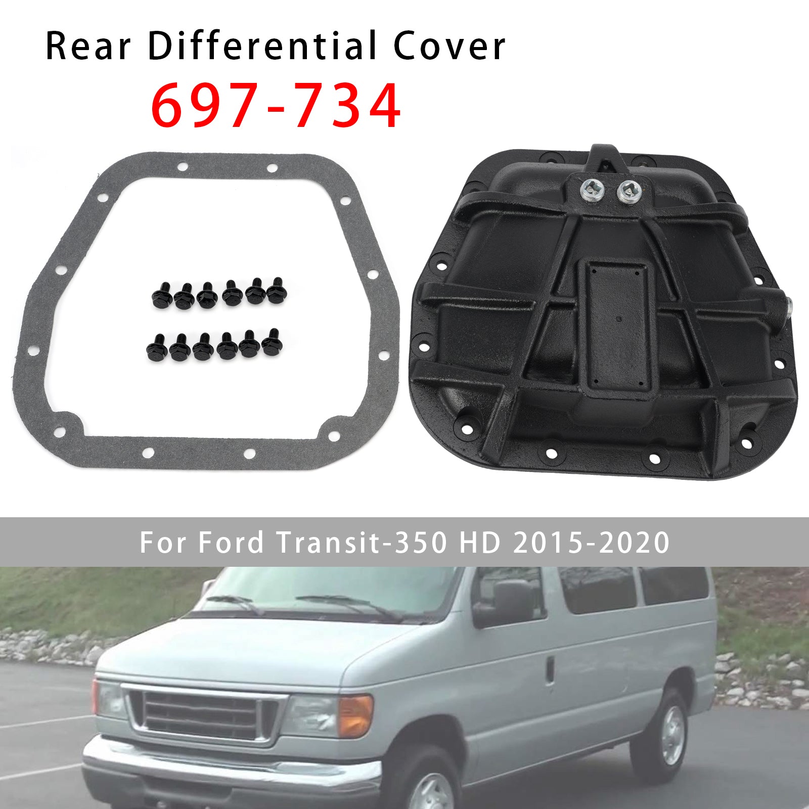 697-734 Couvercle De Différentiel Arrière Pour Ford Transit-150 2015-2020