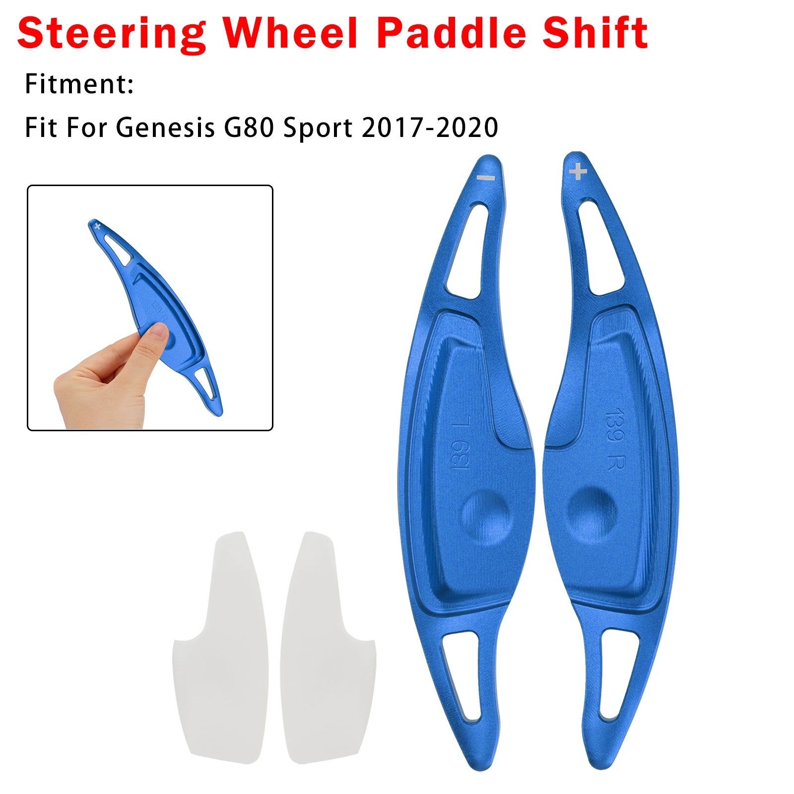 Palettes De Changement De Vitesse Pour Genesis G80 Sport 17-20 Aluminium Bleu