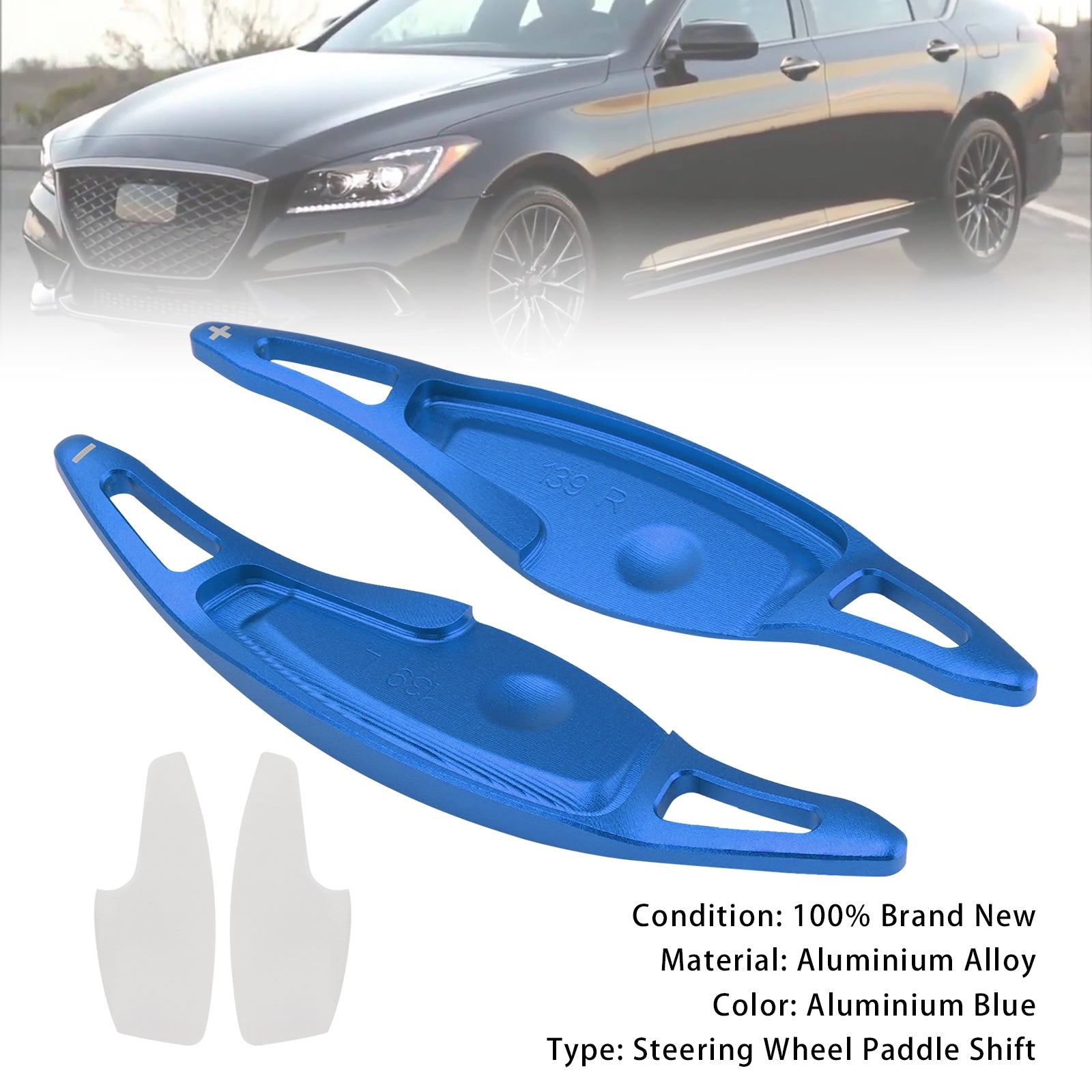 Palettes De Changement De Vitesse Pour Genesis G80 Sport 17-20 Aluminium Bleu