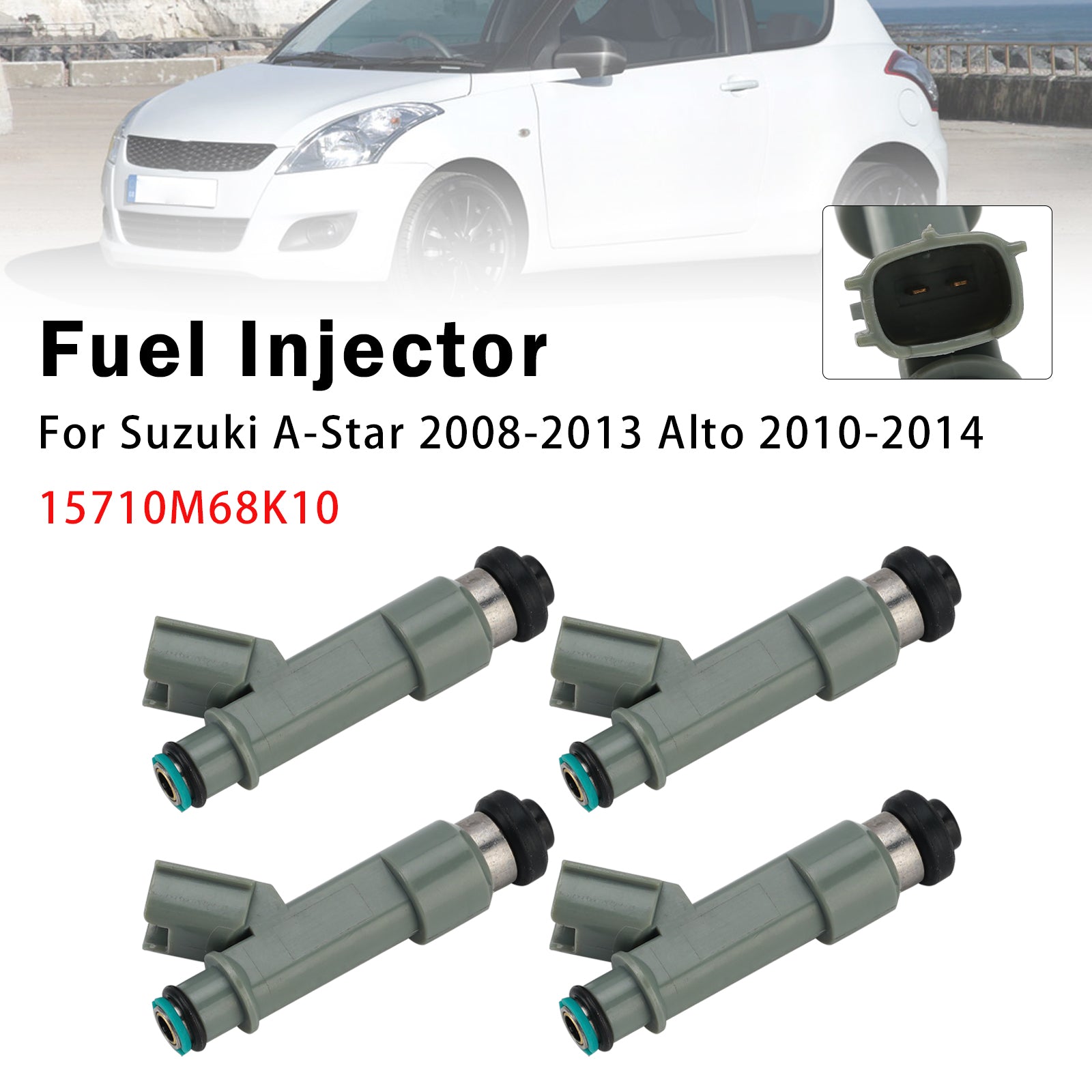 4X Injecteur Carburant Pour Suzuki A-Star 2008-2013 Alto 2010-2014 15710M68K10