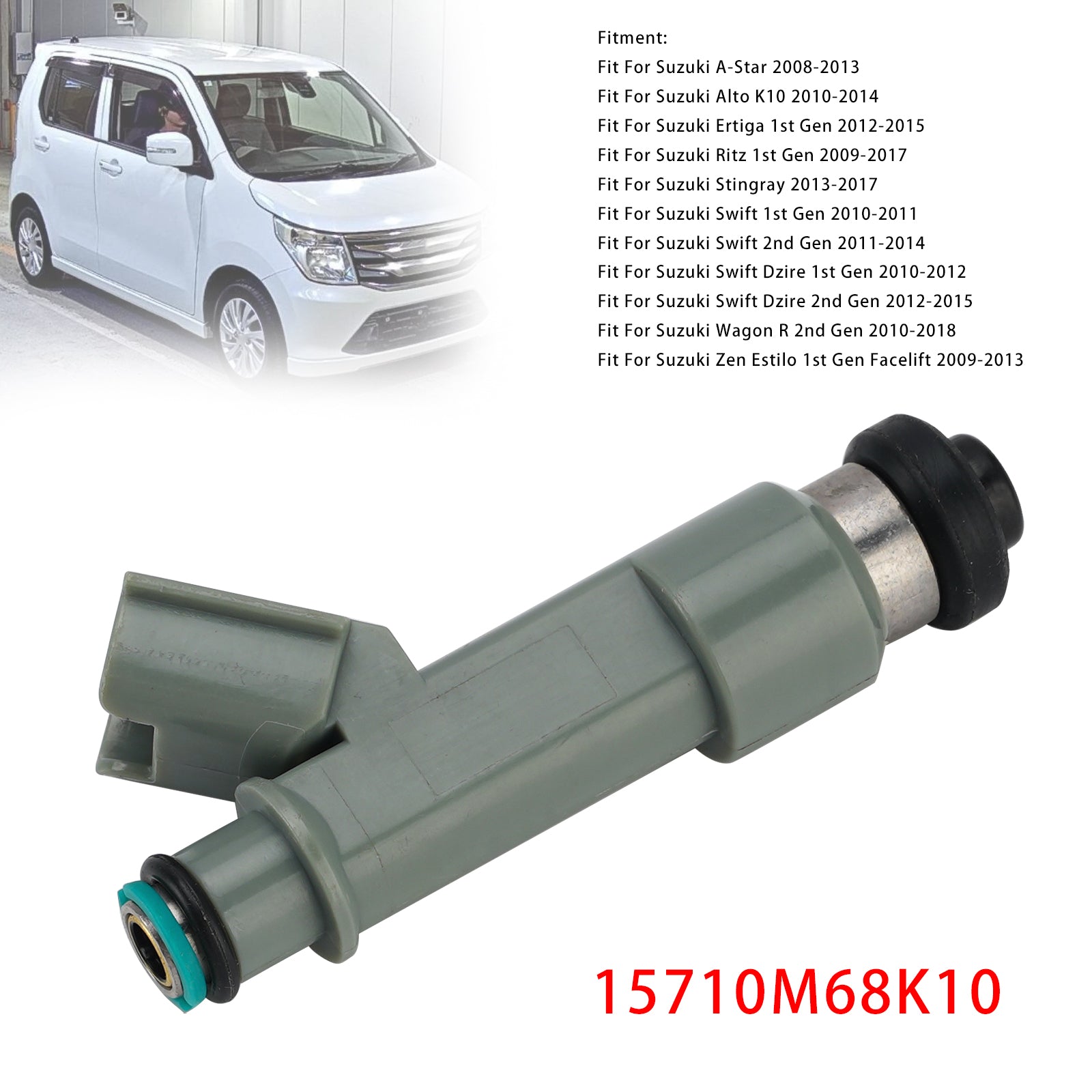 1X Injecteur Carburant Pour Suzuki A-Star 2008-2013 Alto 2010-2014 15710M68K10