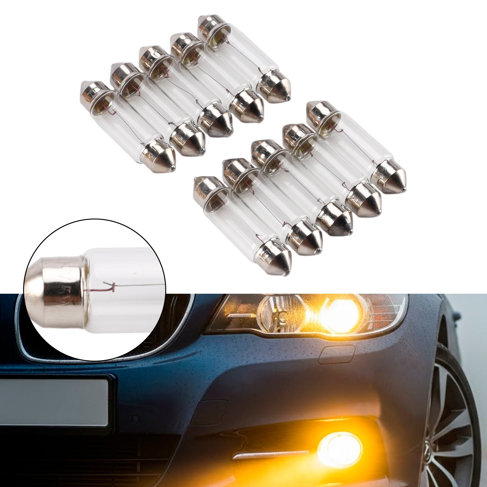 Ampoule Auxiliaire Halogène Automobile C5W 12V 5W Festoon Pour HELLA 002 092-121
