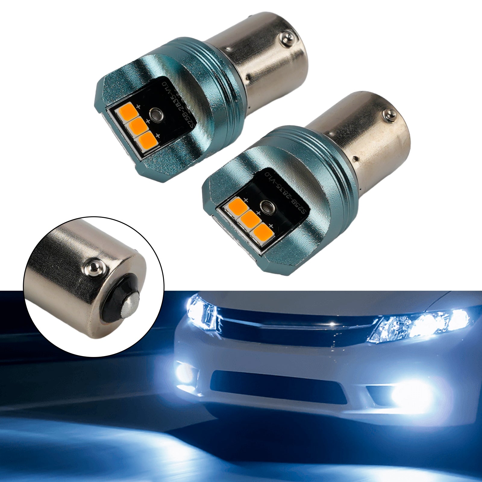 Ampoule Auxiliaire LED Automobile P21W 12V 3W 1700K Ambre Pour HELLA LEDS25AA2