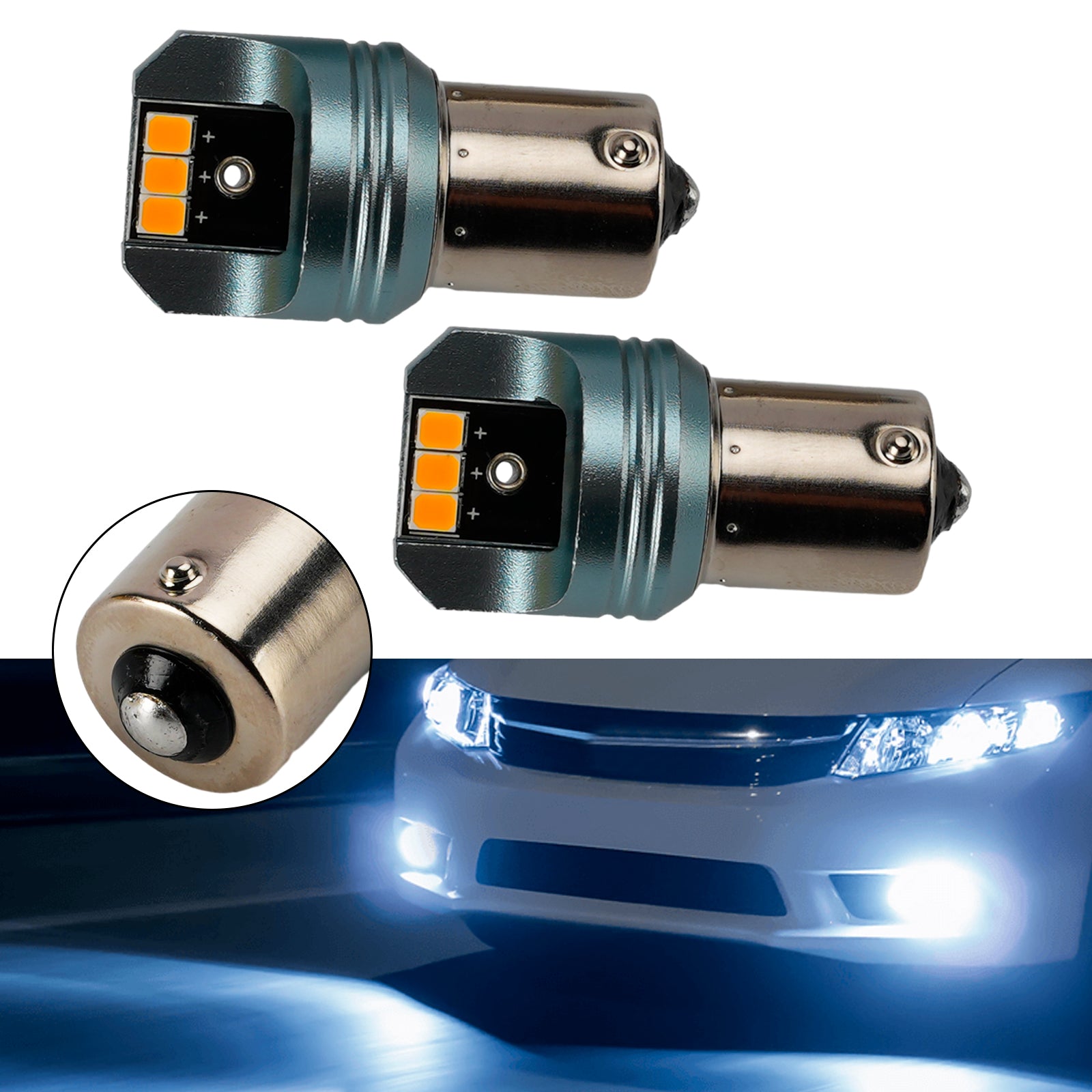Ampoule Auxiliaire LED Automobile PY21W 12V 3W 1700K Ambre Pour HELLA LEDS25AA3