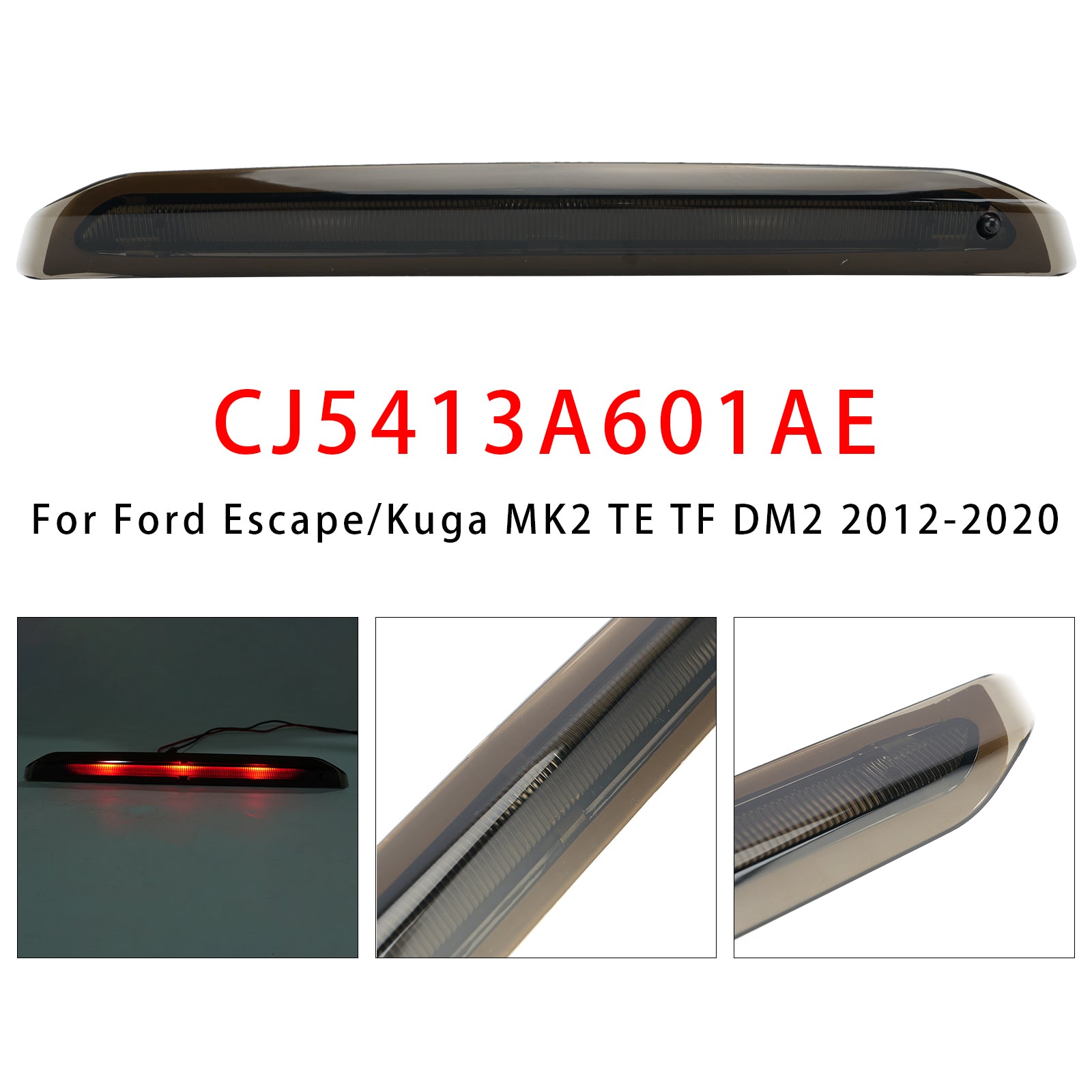 Feu Stop Surélevé Arrière Noir Pour Ford Kuga Mk2 2012-2020