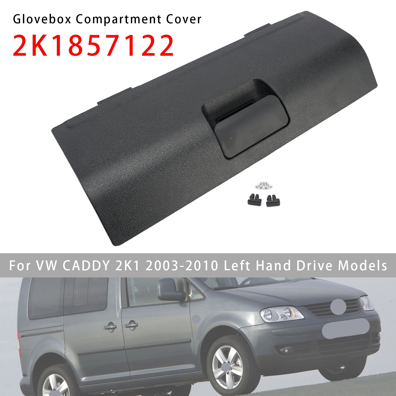 Coffre À Gants Couvercle 2K1857122 Noir Pour Vw Caddy 2K1 2003-2010