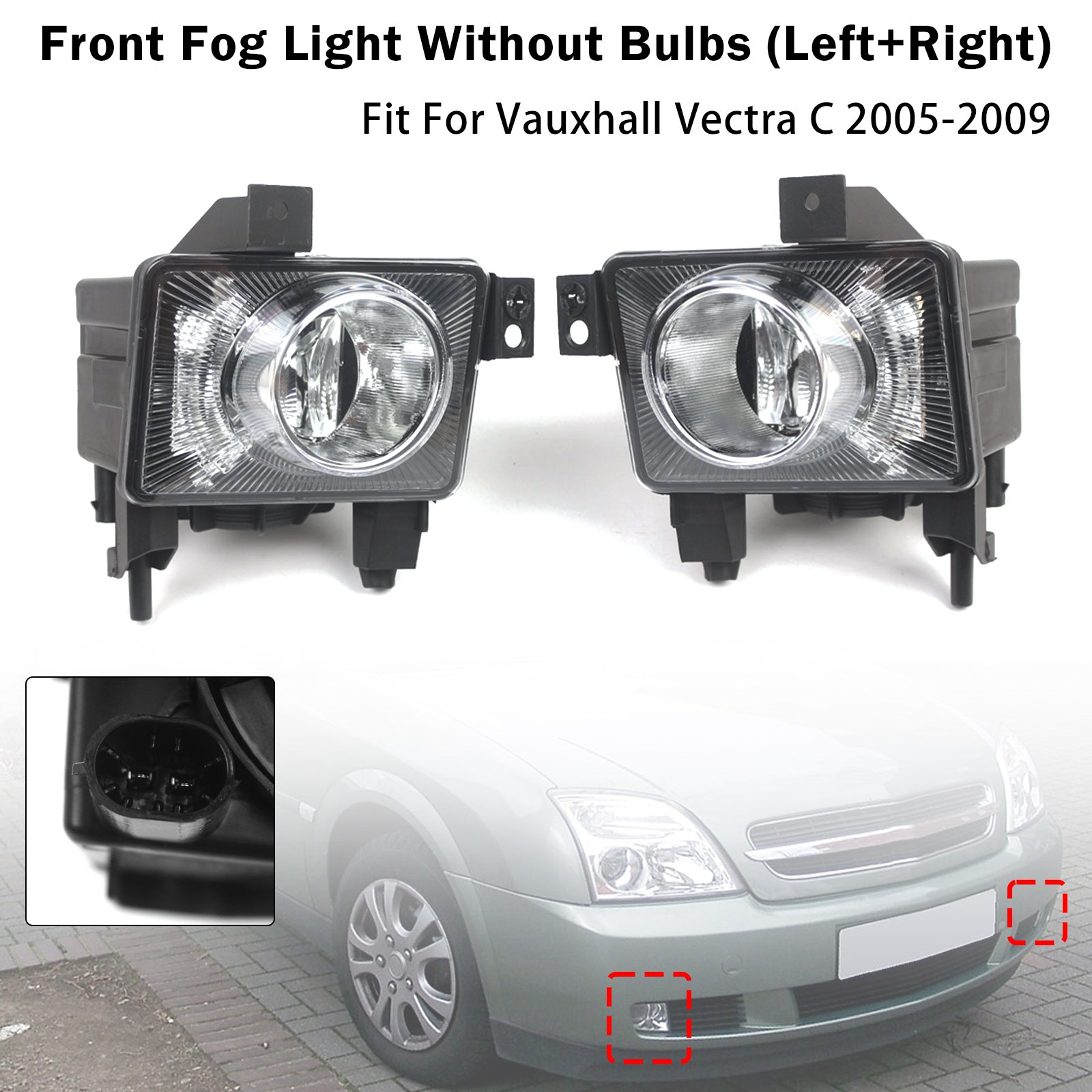 Paire Feux Antibrouillard Avant Pour Vauxhall Vectra C 2005-2009 1710362 1710363