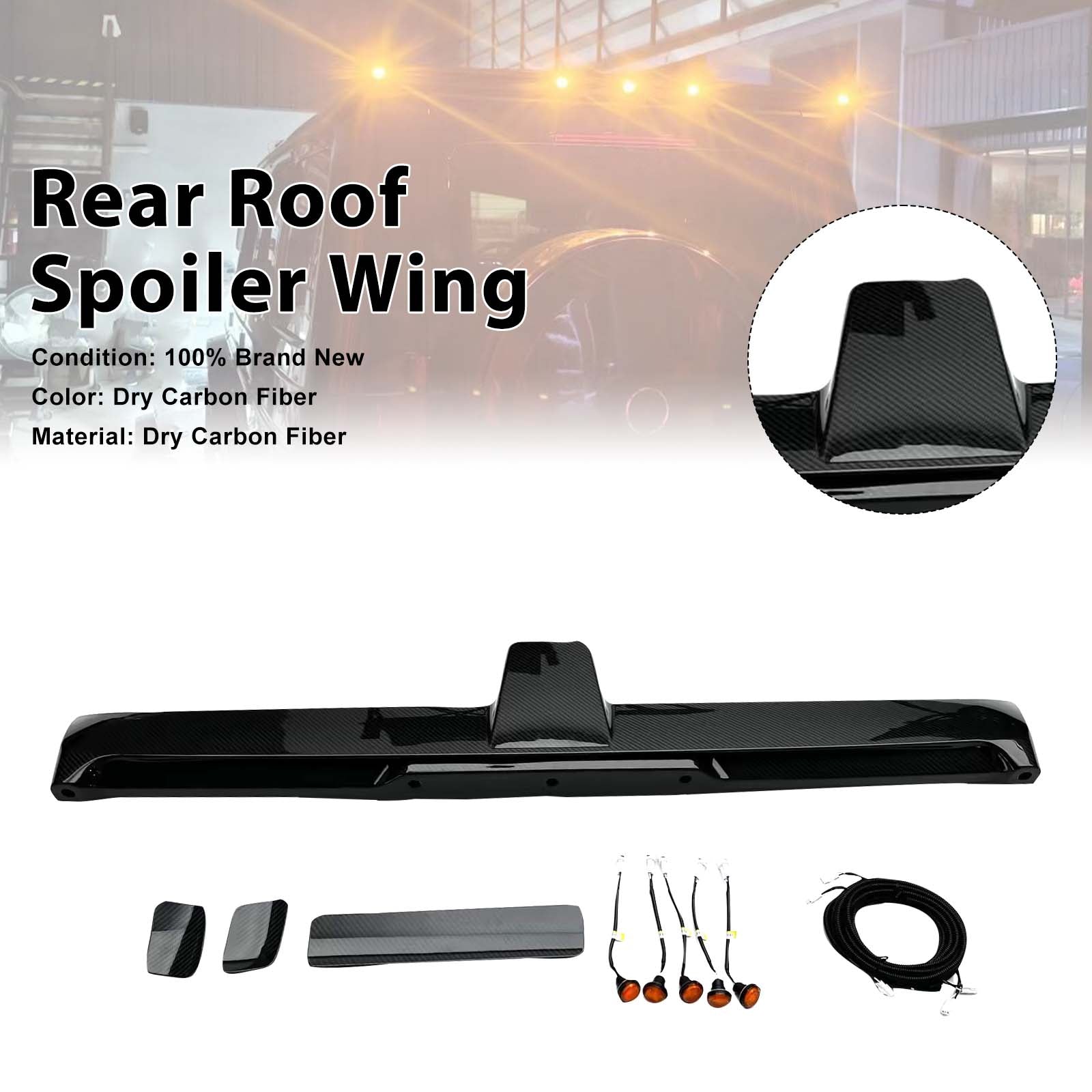Carbon Fiber Rear Roof Spoiler Wing Pour Benz G-Class W464 W465 2019+ w/LED