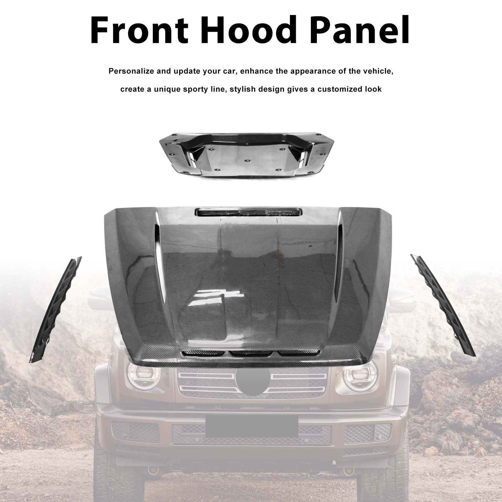 Carbon Fiber Shark Style Front Hood Panel Pour Mercedes G-Class W464 W465 2019+