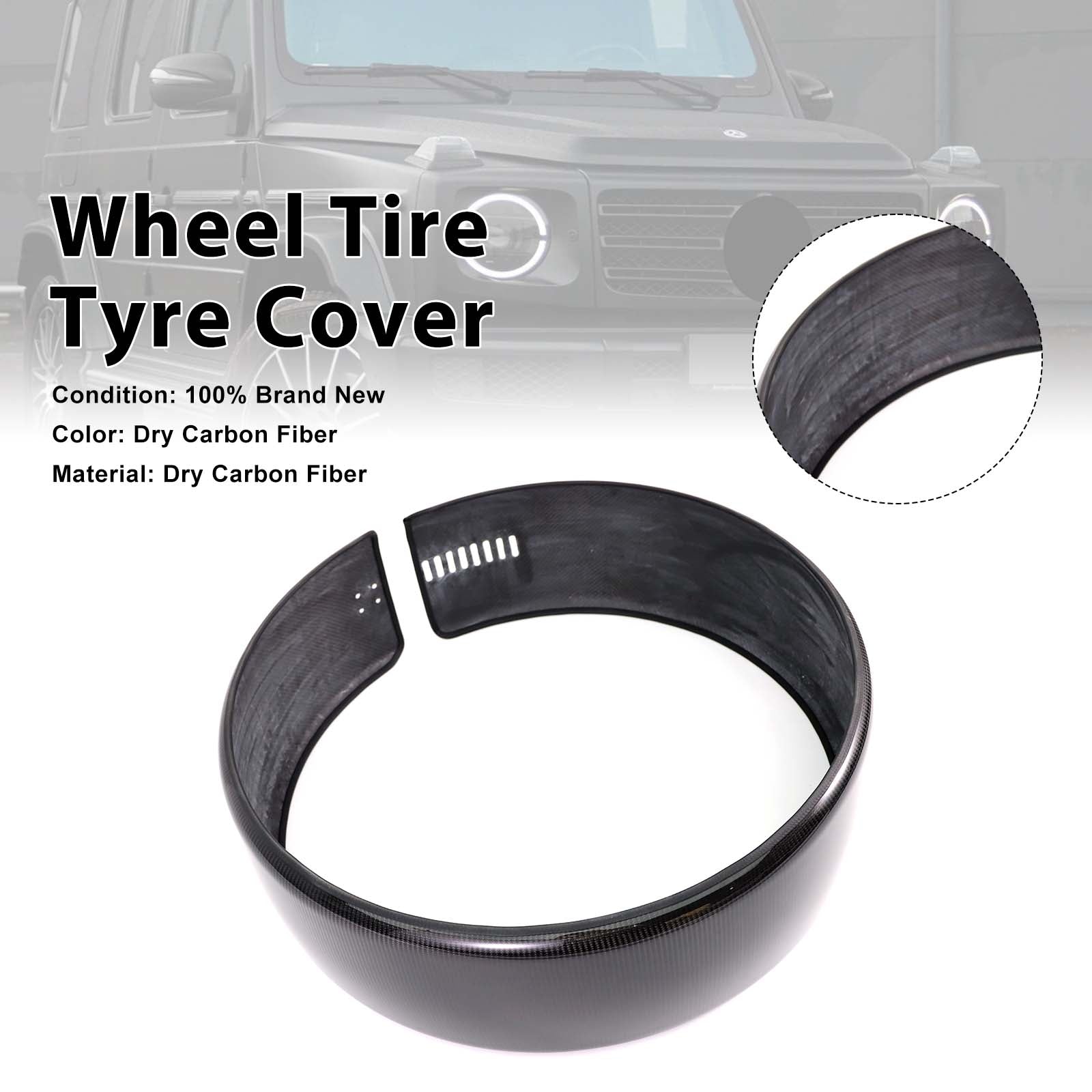 Carbon Fiber Spare Wheel Ring Tire Cover Pour Mercedes W463 W464 W465 G550 G63