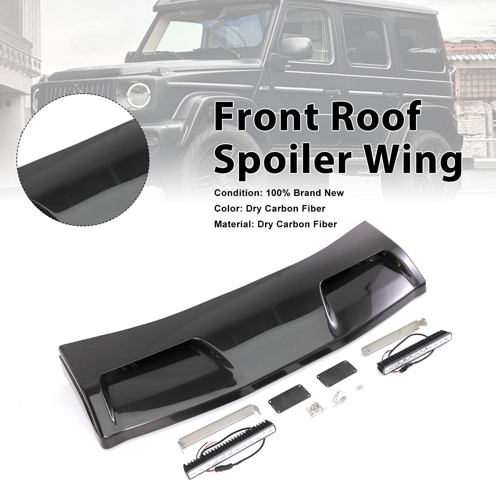 Even Style Front Roof Spoiler Wing Pour Benz G-Class W464 G550 2019-2023 W/Led