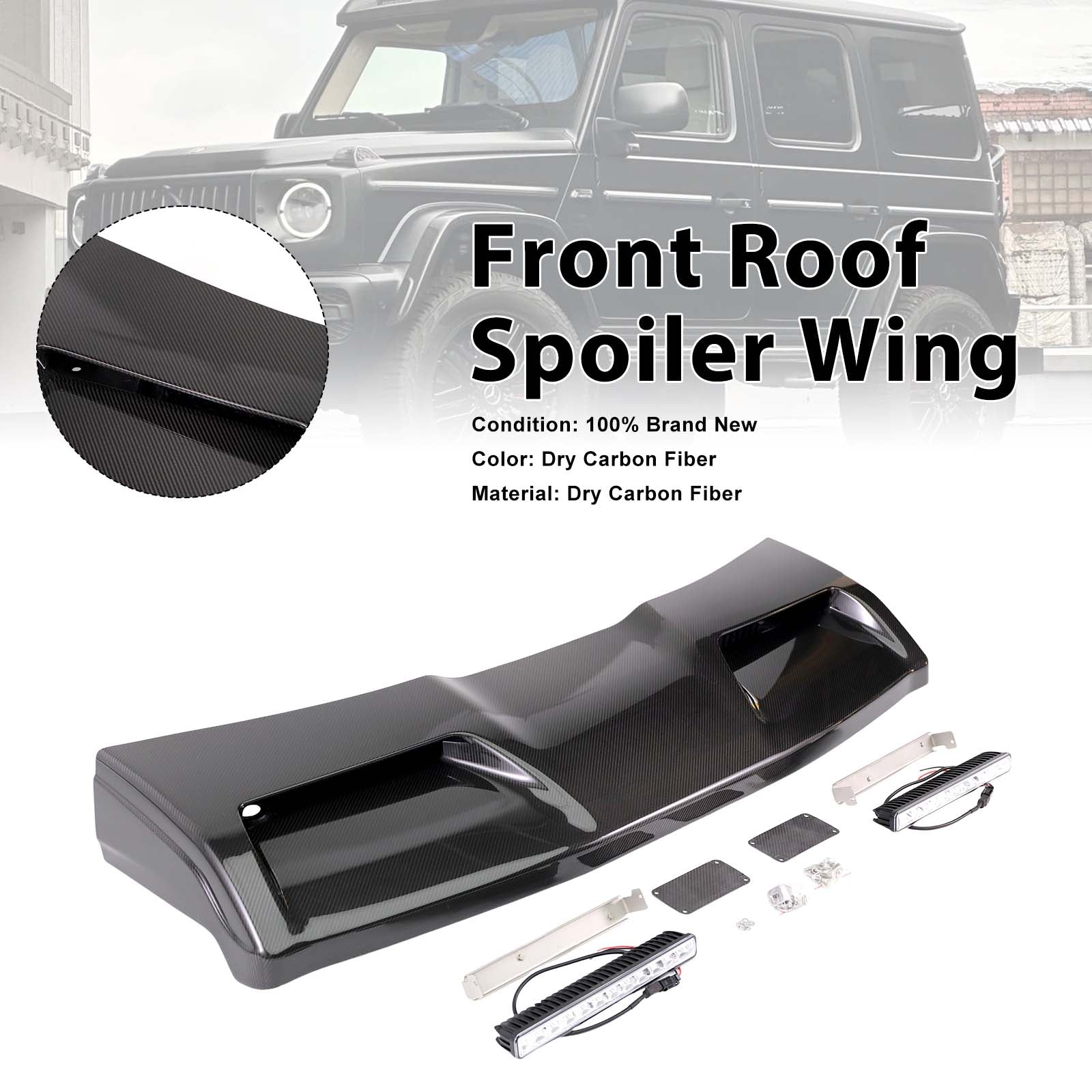 Concave style Front Roof Spoiler Wing Pour Benz G-Class W464 2019-2023 W/Led