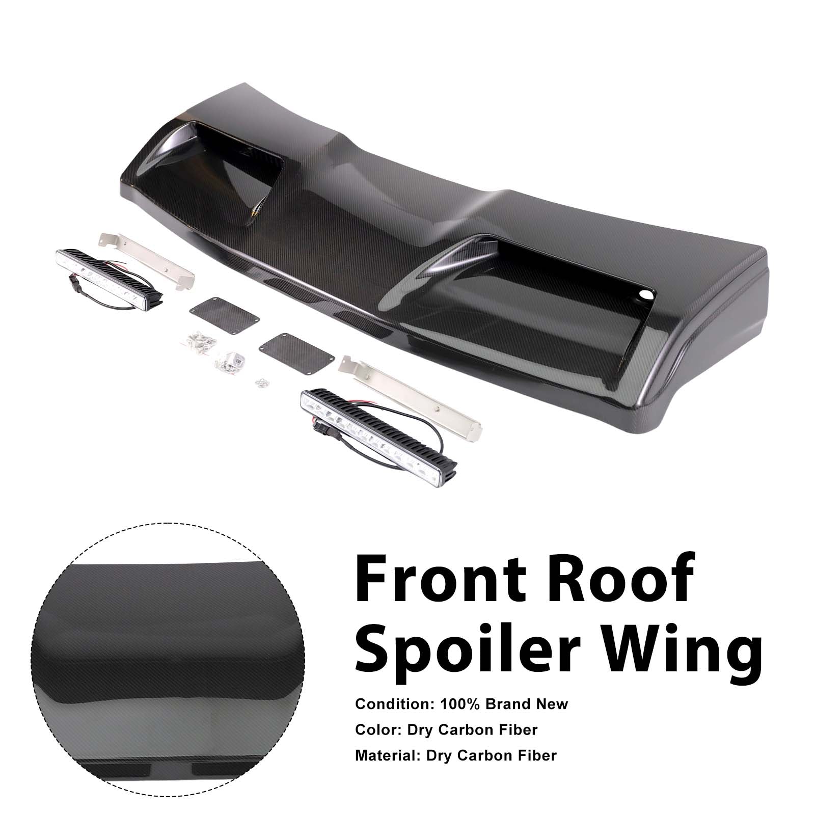 Concave style Front Roof Spoiler Wing Pour Benz G-Class W464 2019-2023 W/Led