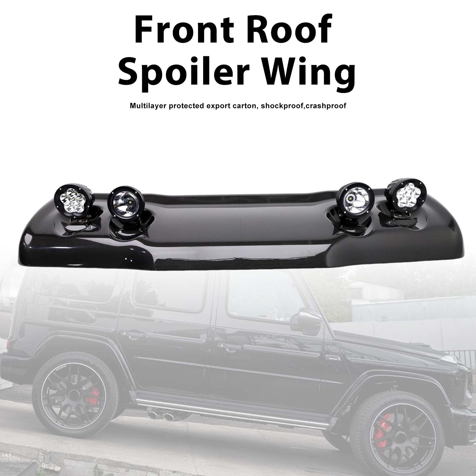 Adventure style Front Roof Spoiler Wing Pour Benz G-Class W464 2019-2023 W/Led