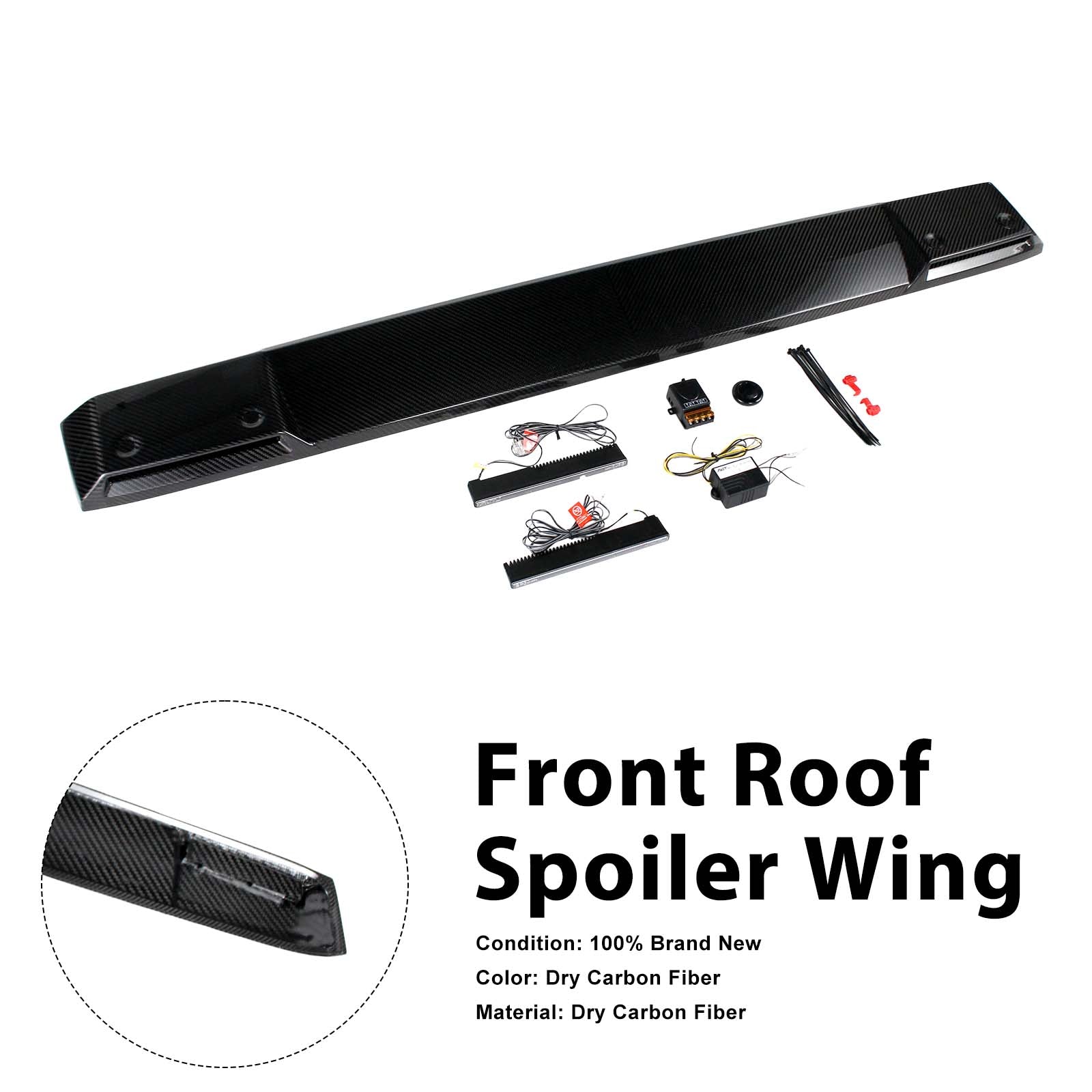 Shark style Front Roof Spoiler Wing Pour Benz G-Class W464 2019-2023 W/Led