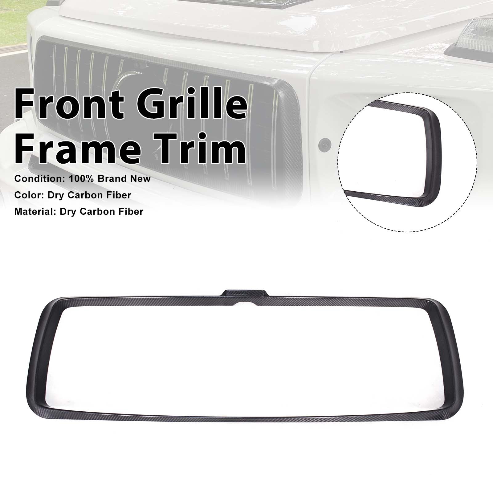 Dry Carbon Fiber Front Grille Frame Trim Pour Mercedes Benz W464 G63 2019-2023