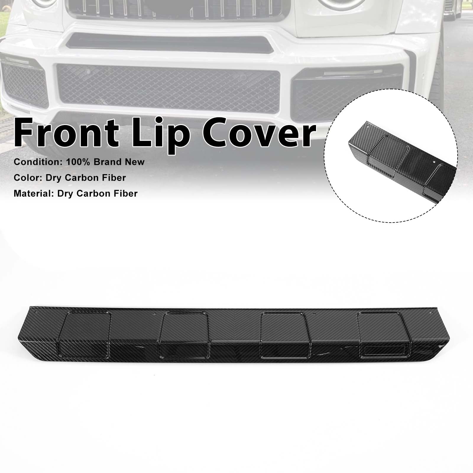 Carbon Front Lip Cover Pour Mercedes G-Class W464 G63 B700 B800 B900 2019-2023