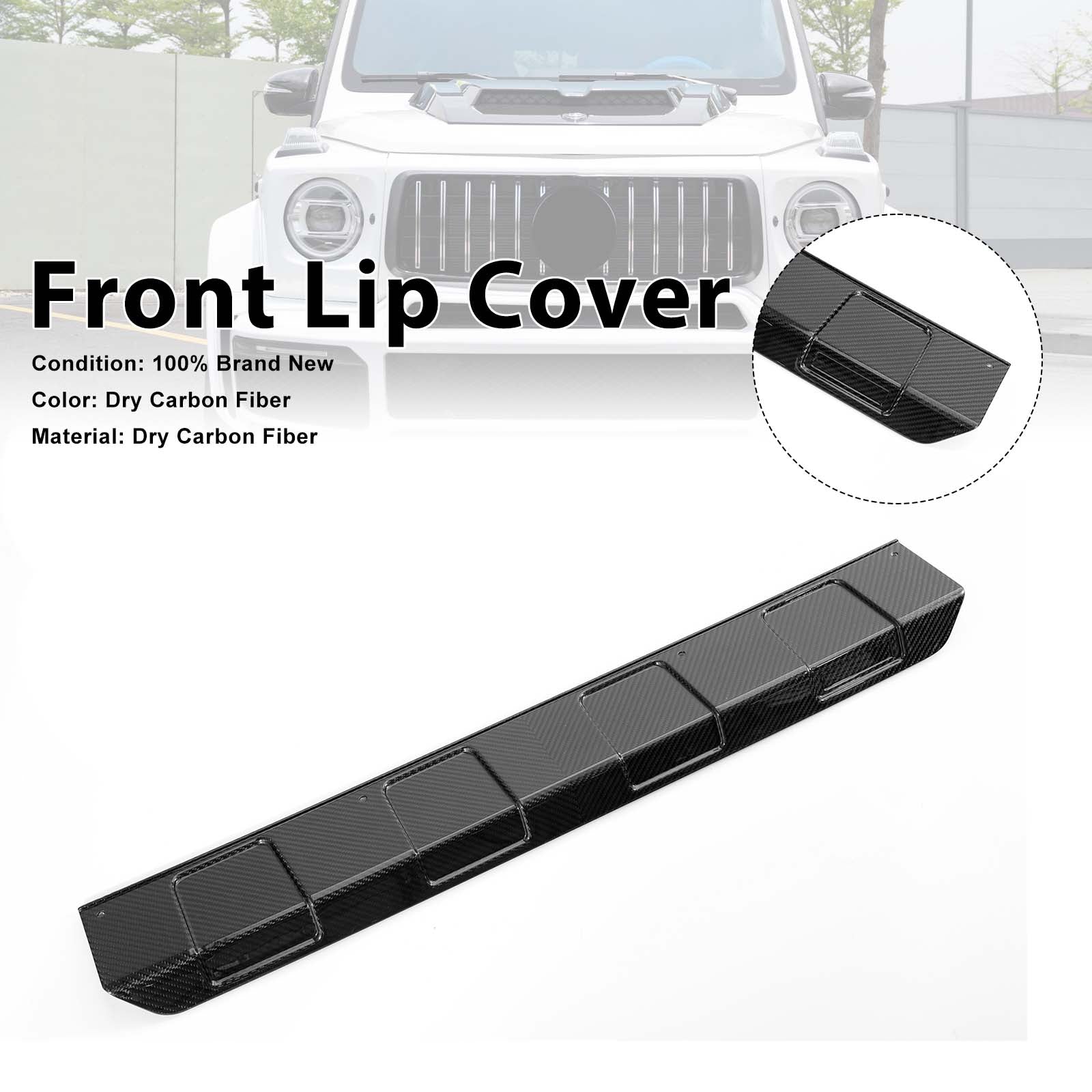 Carbon Front Lip Cover Pour Mercedes G-Class W464 G63 B700 B800 B900 2019-2023