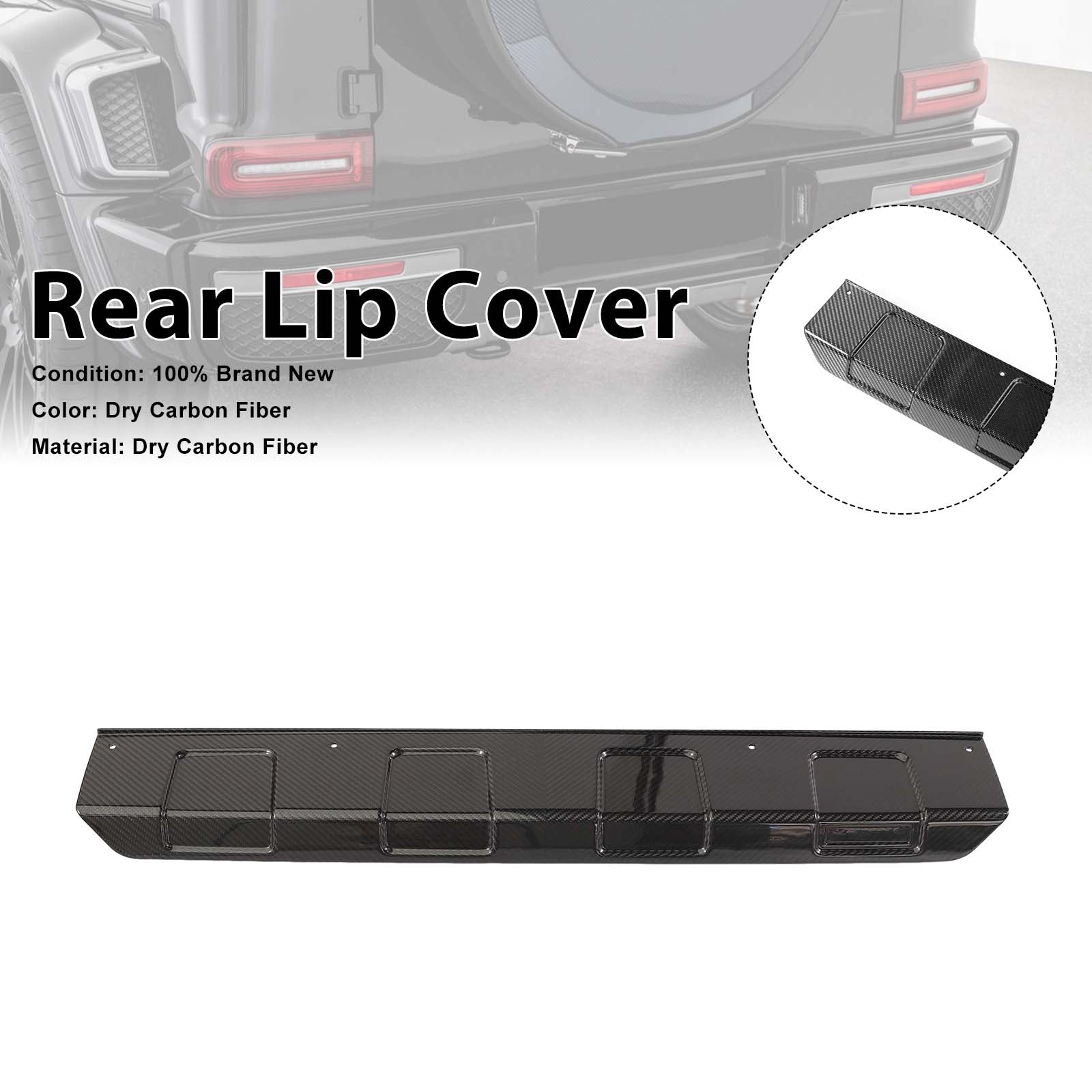 Carbon Rear Lip Cover Pour Mercedes G-Class W464 G63 B700 B800 B900 2019-2023