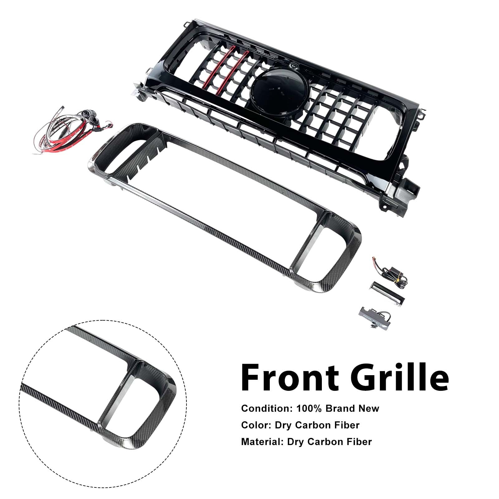 Dry Carbon Front Grille Grill Pour Benz W464 B800 B900 2019-2023 Rocket Style