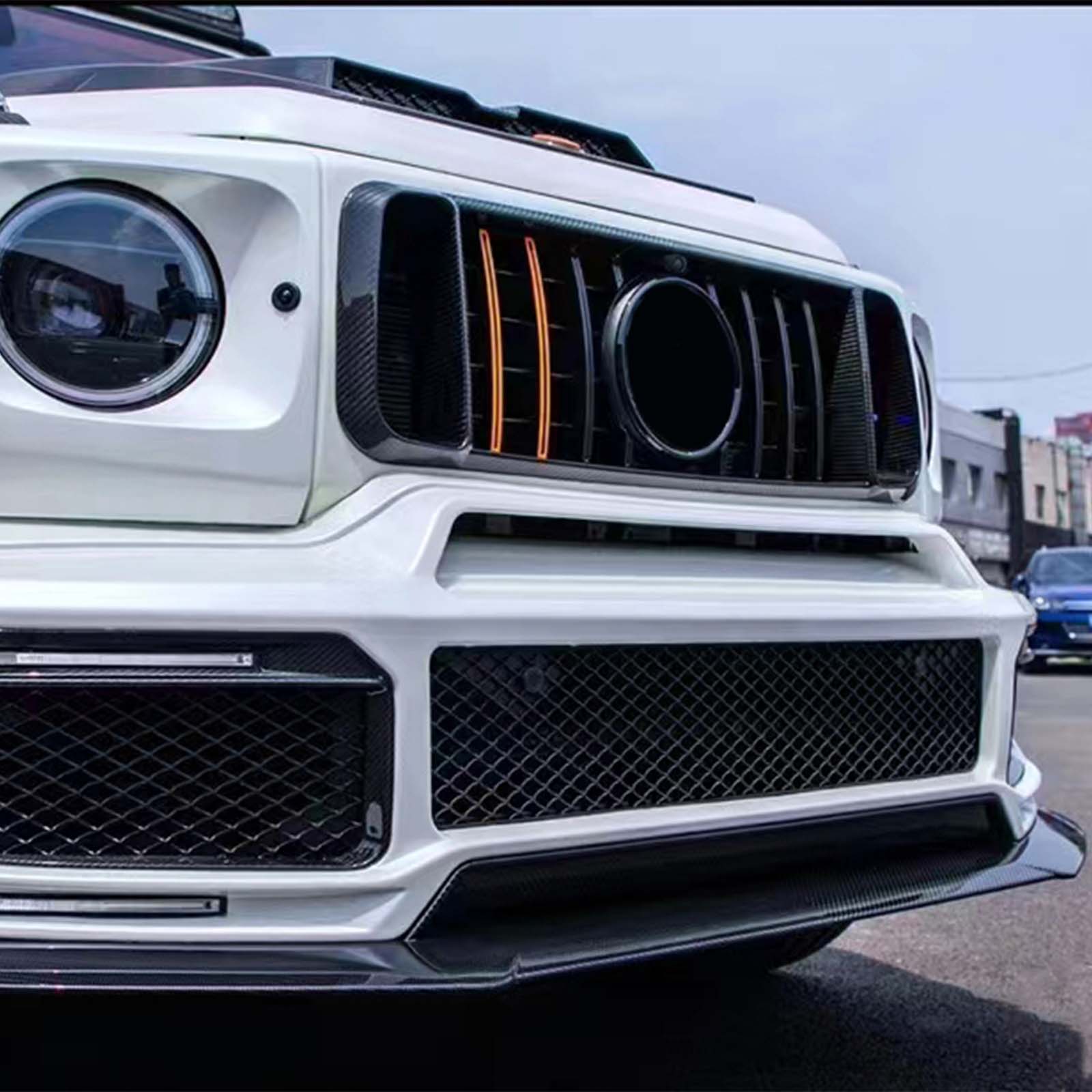 Dry Carbon Front Bumper Lip Pour Benz W464 B800 B900 2019-2023 Rocket Style