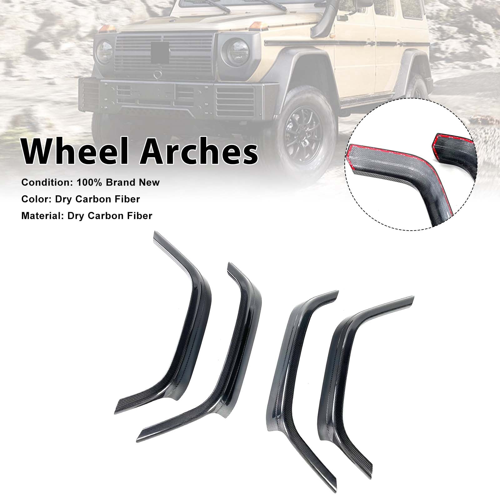 Dry Carbon Front Rear Wheel Arches Pour Mercedes Benz W464 B800 B900 2019-2023