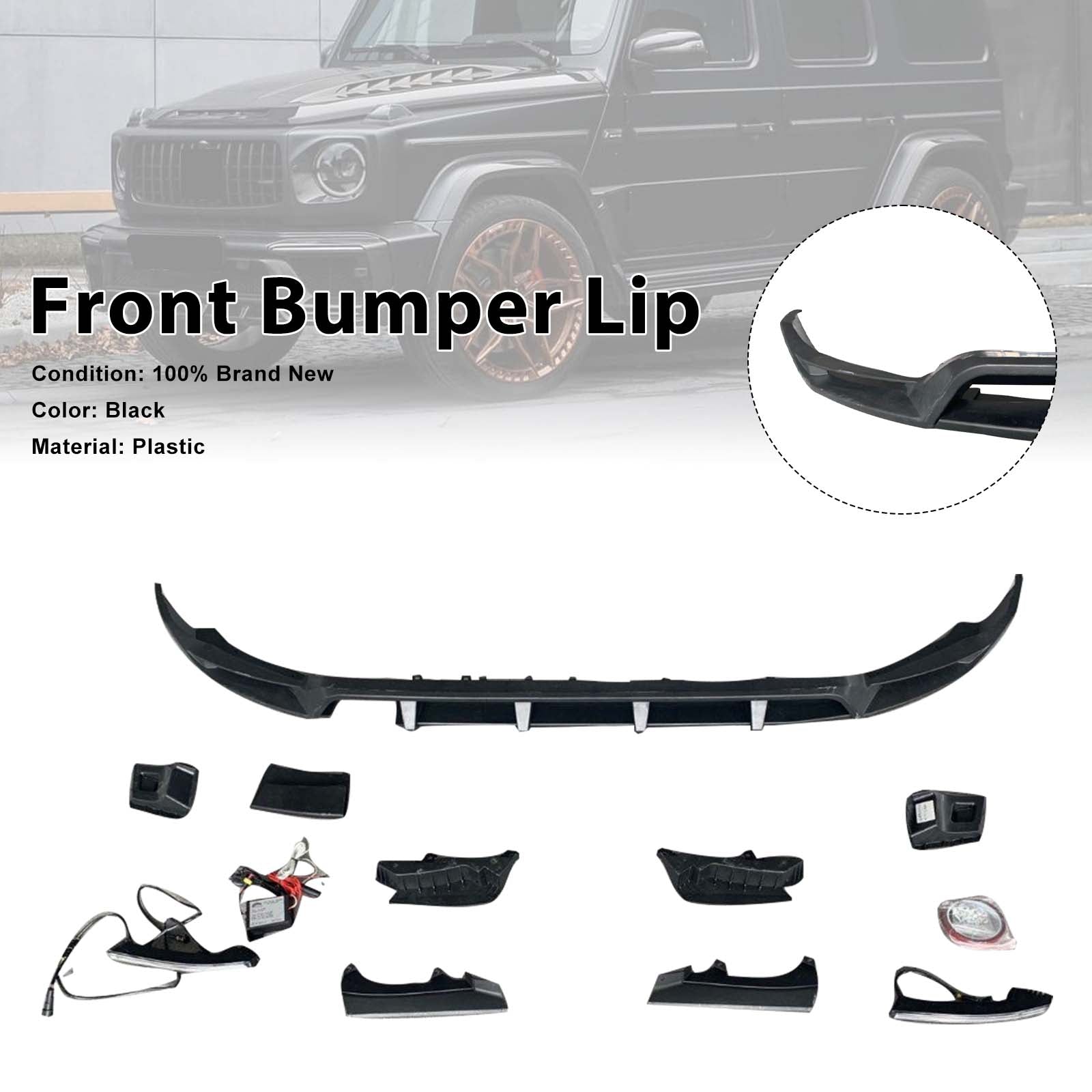 Shark Style Front Bumper Lip Pour Mercedes Benz G-Class W464 W463A 2019-2023