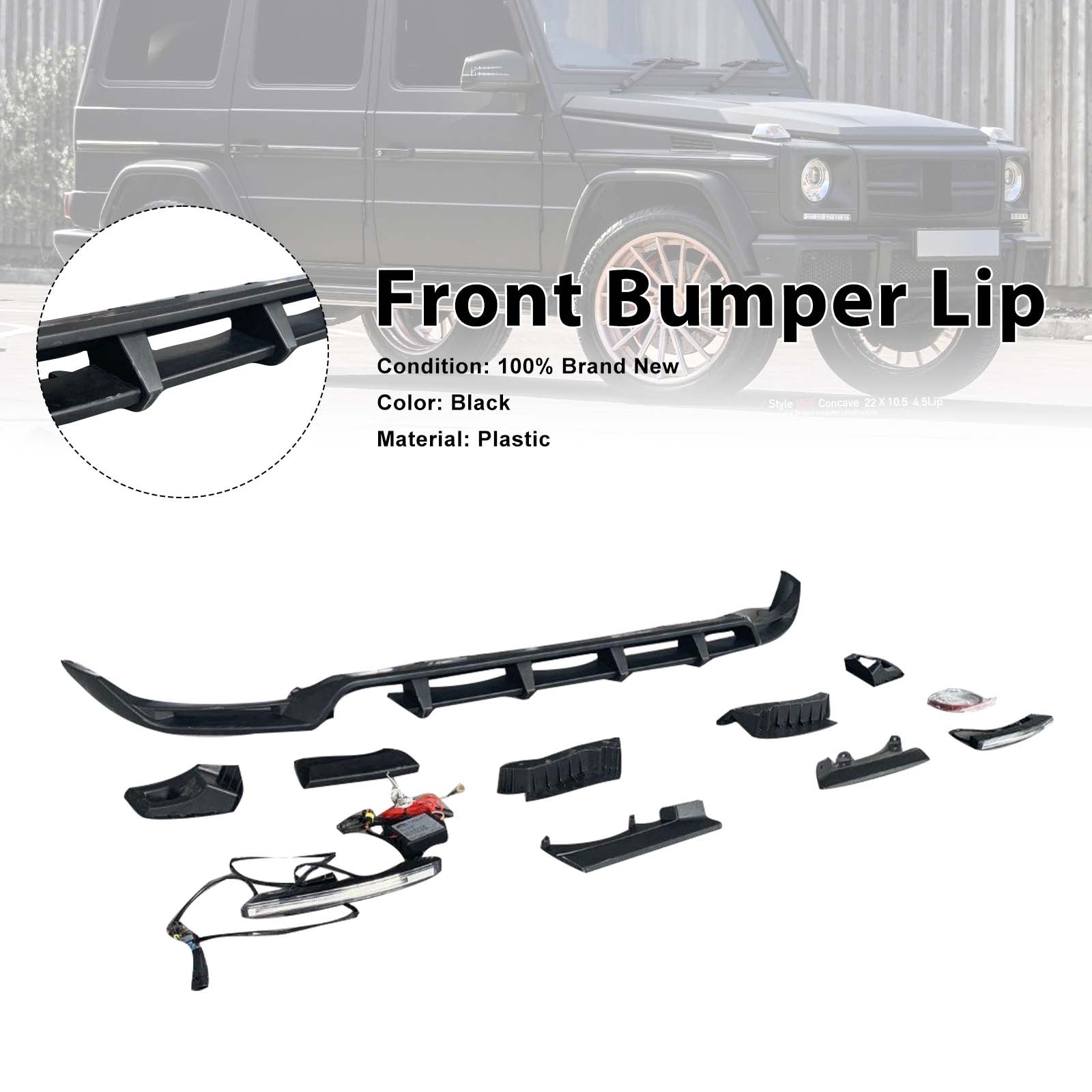 Shark Style Front Bumper Lip Pour Mercedes Benz G-Class W464 W463A 2019-2023