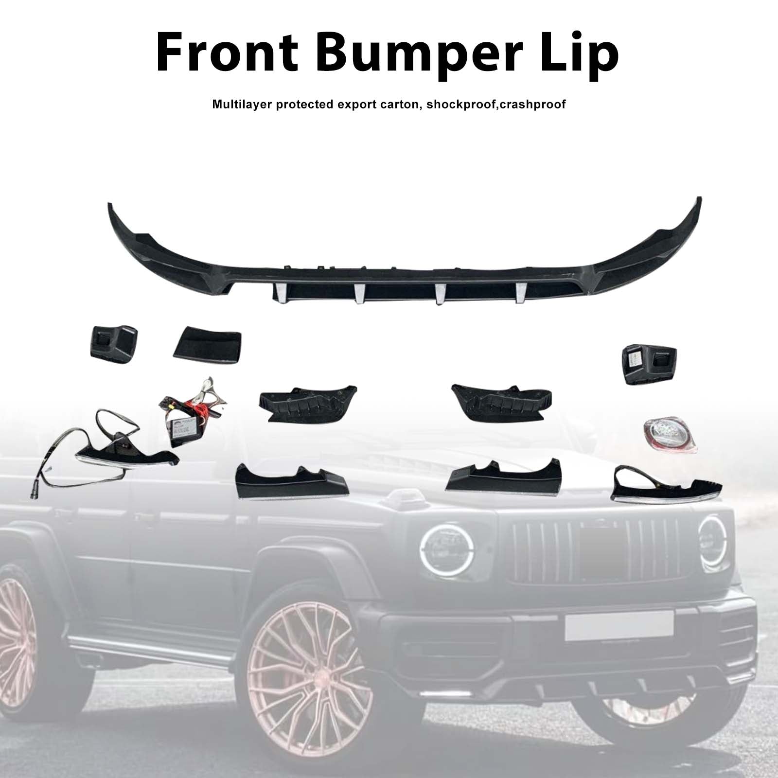 Shark Style Front Bumper Lip Pour Mercedes Benz G-Class W464 W463A 2019-2023