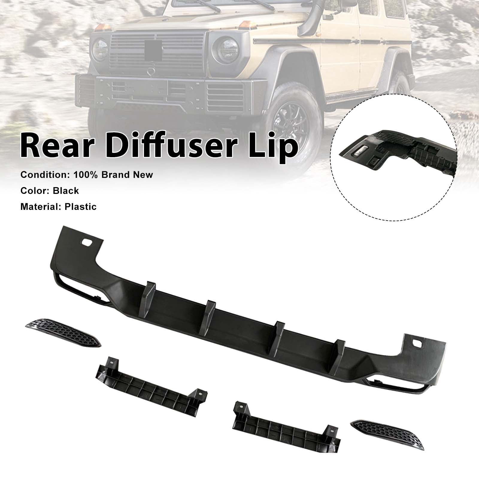 Rear Diffuser Lip Pour Mercedes Benz G-Class W464 W463A 2019-2023 Shark Style