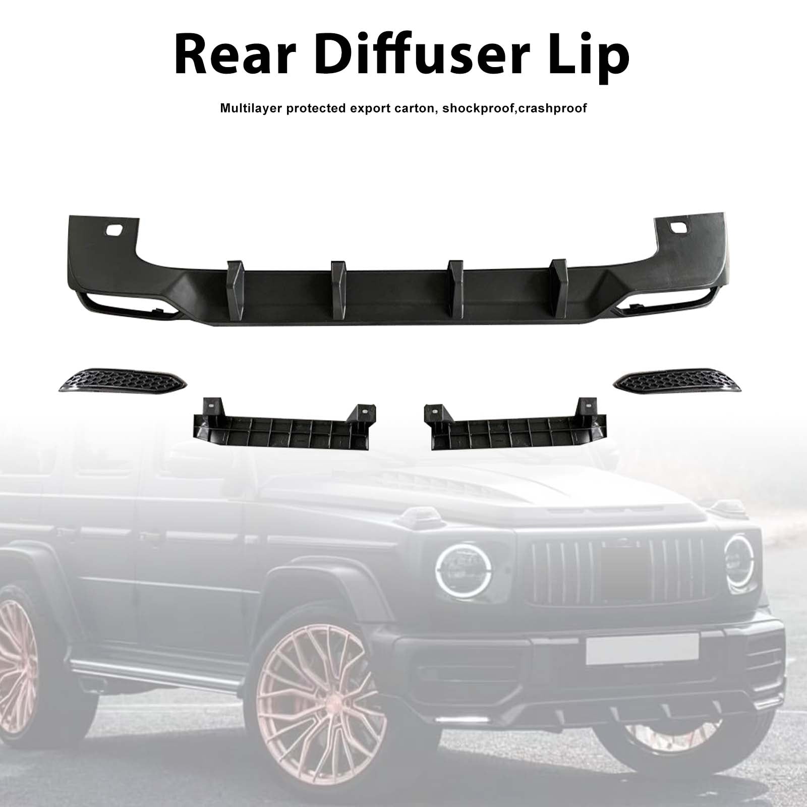 Rear Diffuser Lip Pour Mercedes Benz G-Class W464 W463A 2019-2023 Shark Style